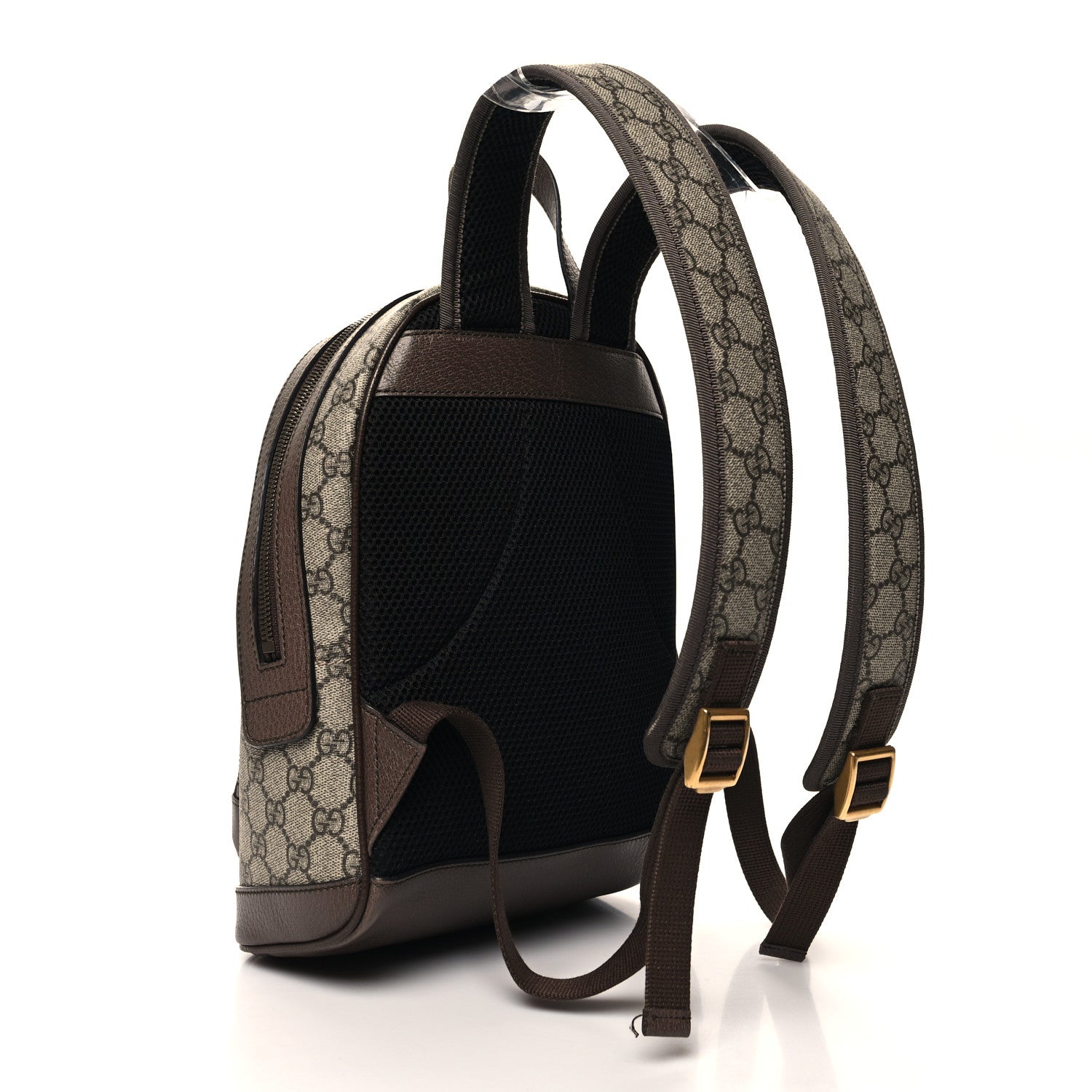 Gucci GG Supreme Monogram Calfskin Web Small Ophidia Day Backpack Beige Ebony New Acero 3 of 12
