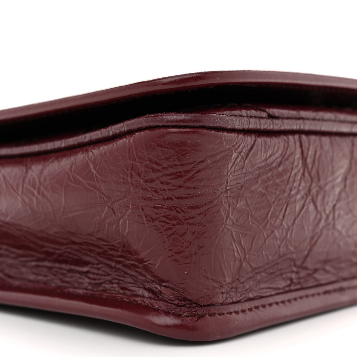 Crinkled Calfskin Matelasse Monogram Niki Chain Wallet Dark Legion Red