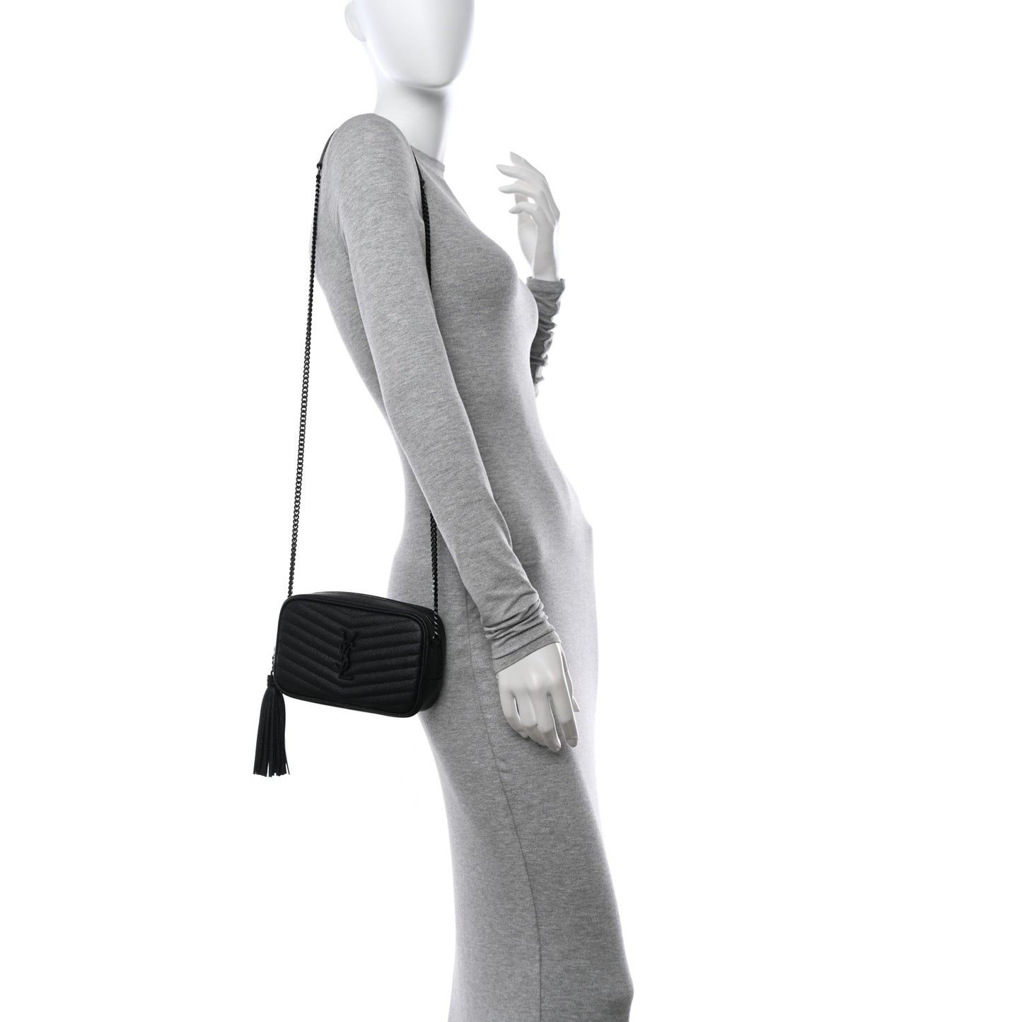 Grain De Poudre Matelasse Monochrome Monogram Mini Lou Camera Bag Black