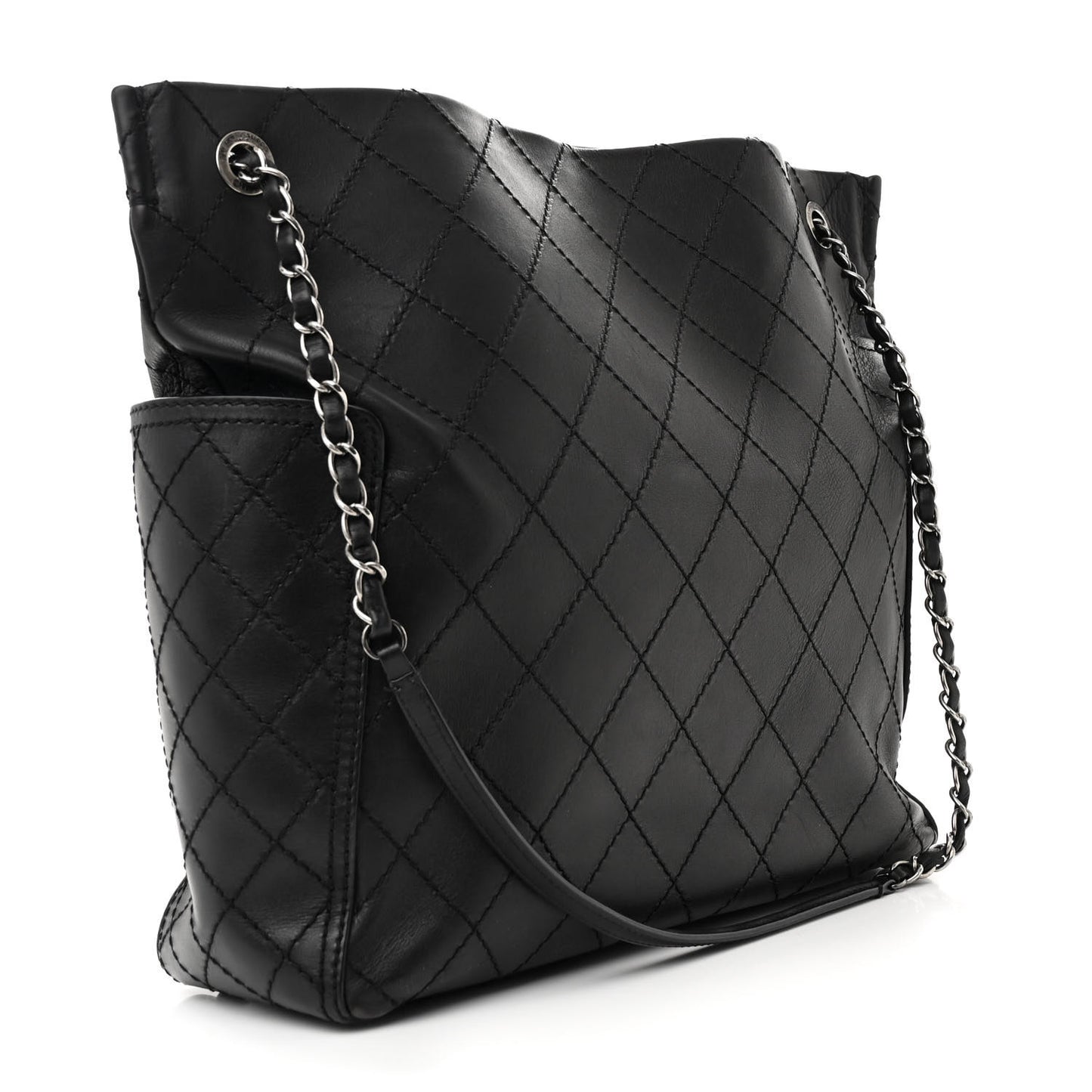 Calfskin CC Pocket Hobo Black