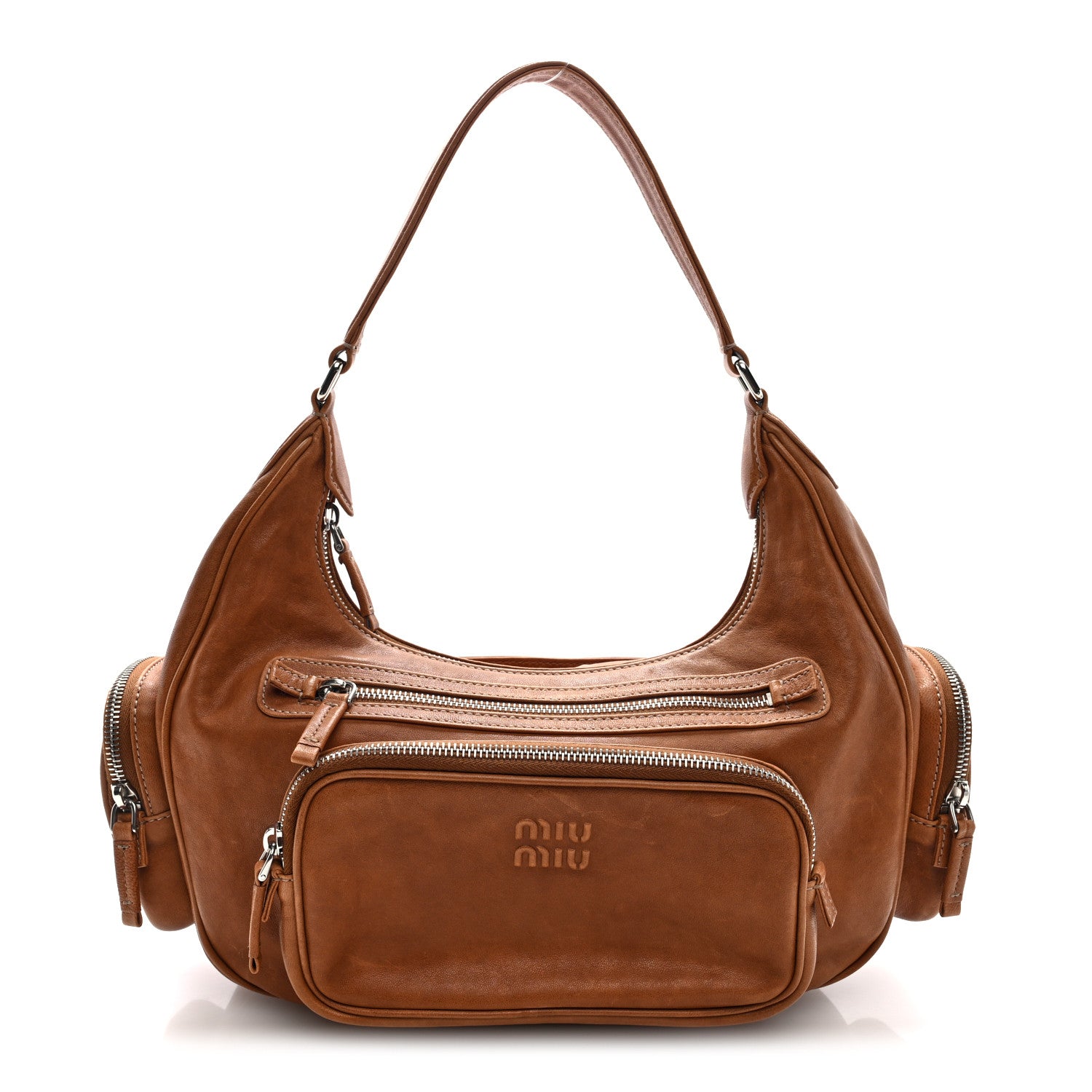 Miu Miu Nappa Large Multi Pocket Hobo Caramel 1828093 – FASHIONPHILE Miu Miu Nappa Large Multi Pocket Hobo Caramel 1828093 – FASHIONPHILE