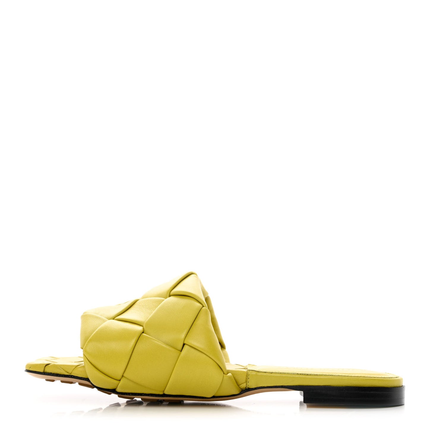 Nappa Maxi Intrecciato Lido Flat Sandals 36 Acid