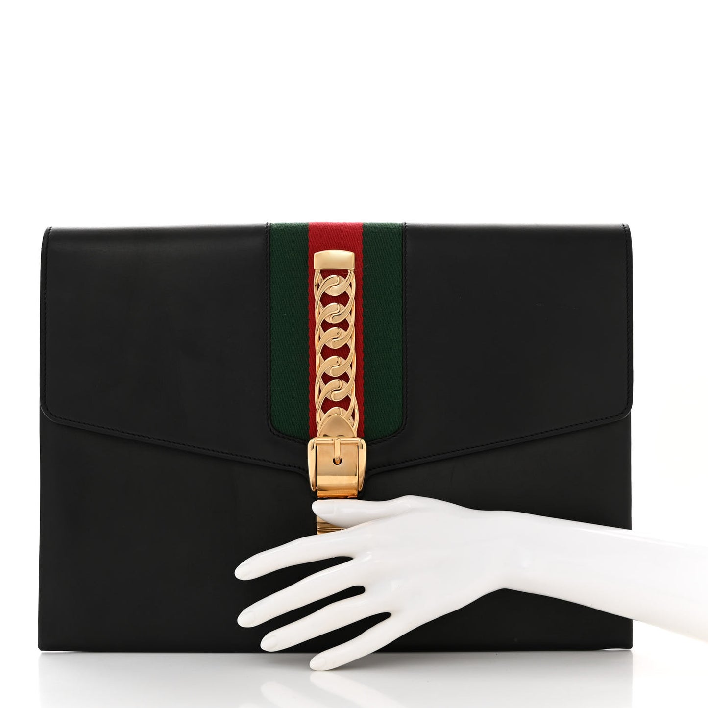 Calfskin Maxi Sylvie Clutch Black