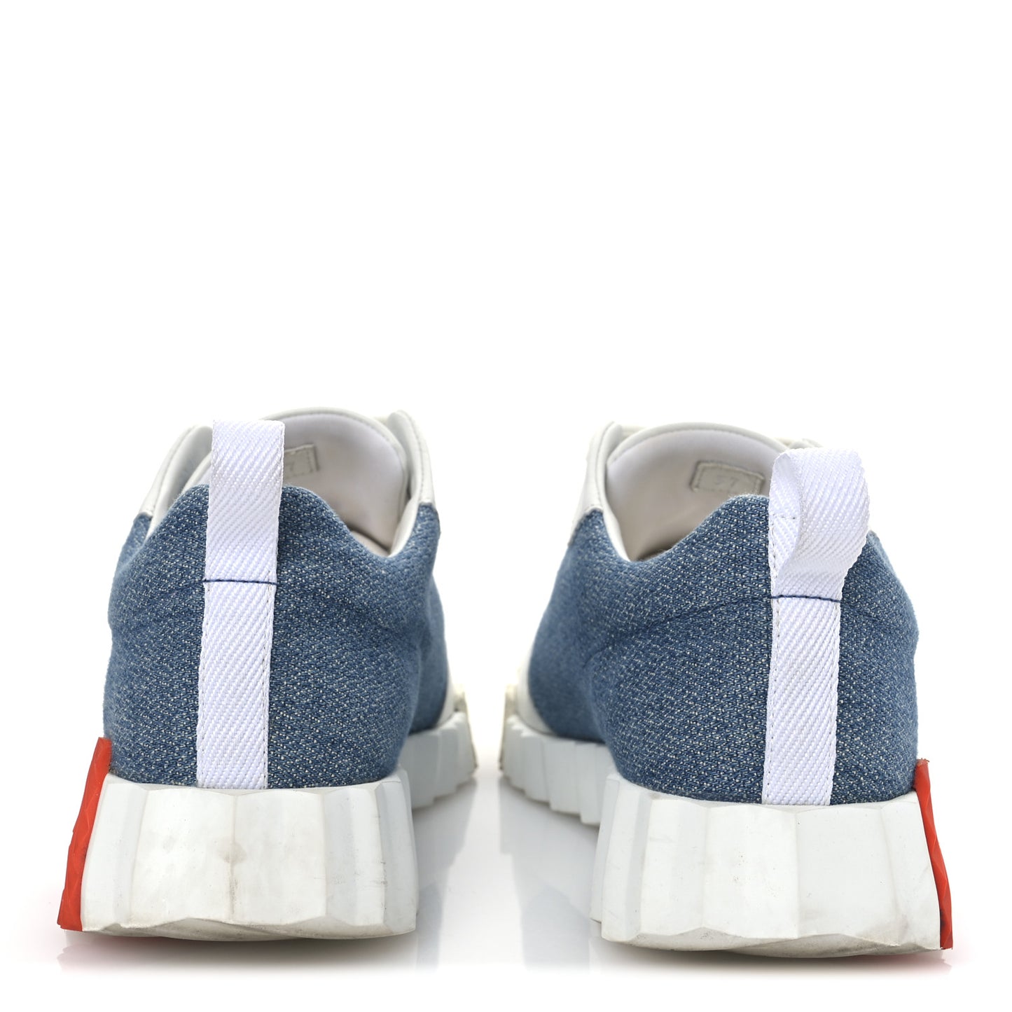 Denim Suede Goatskin Bouncing Sneakers 37 Bleu Clair White