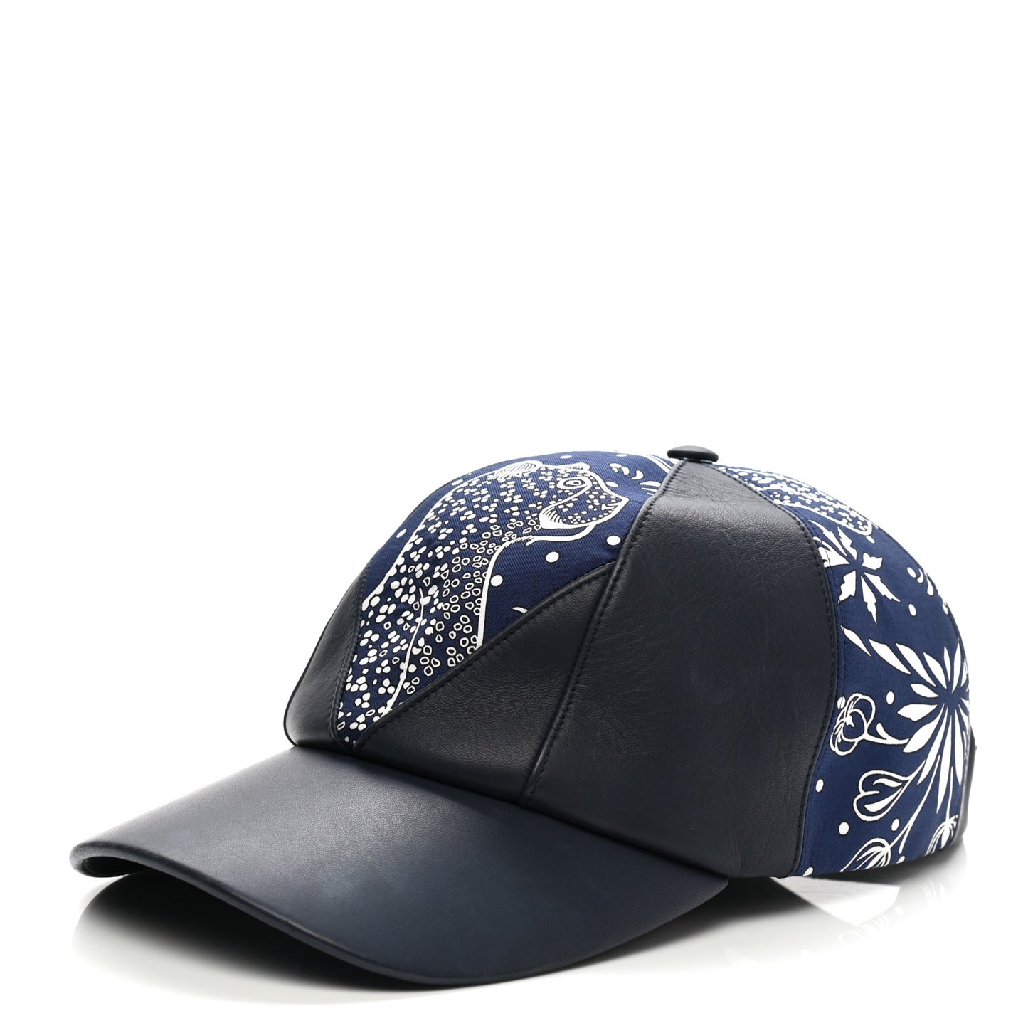 Lambskin Silk Thelma Les Leopards Bandana Hat 59 Marine White