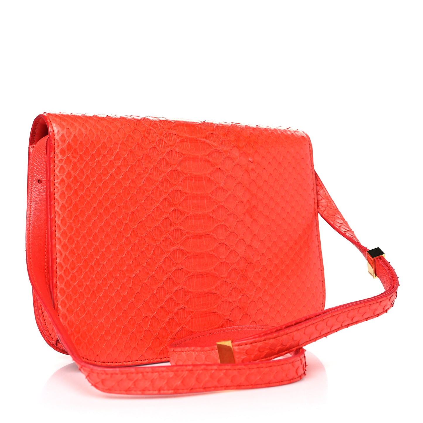 Snakeskin Medium Classic Box Flap Orange