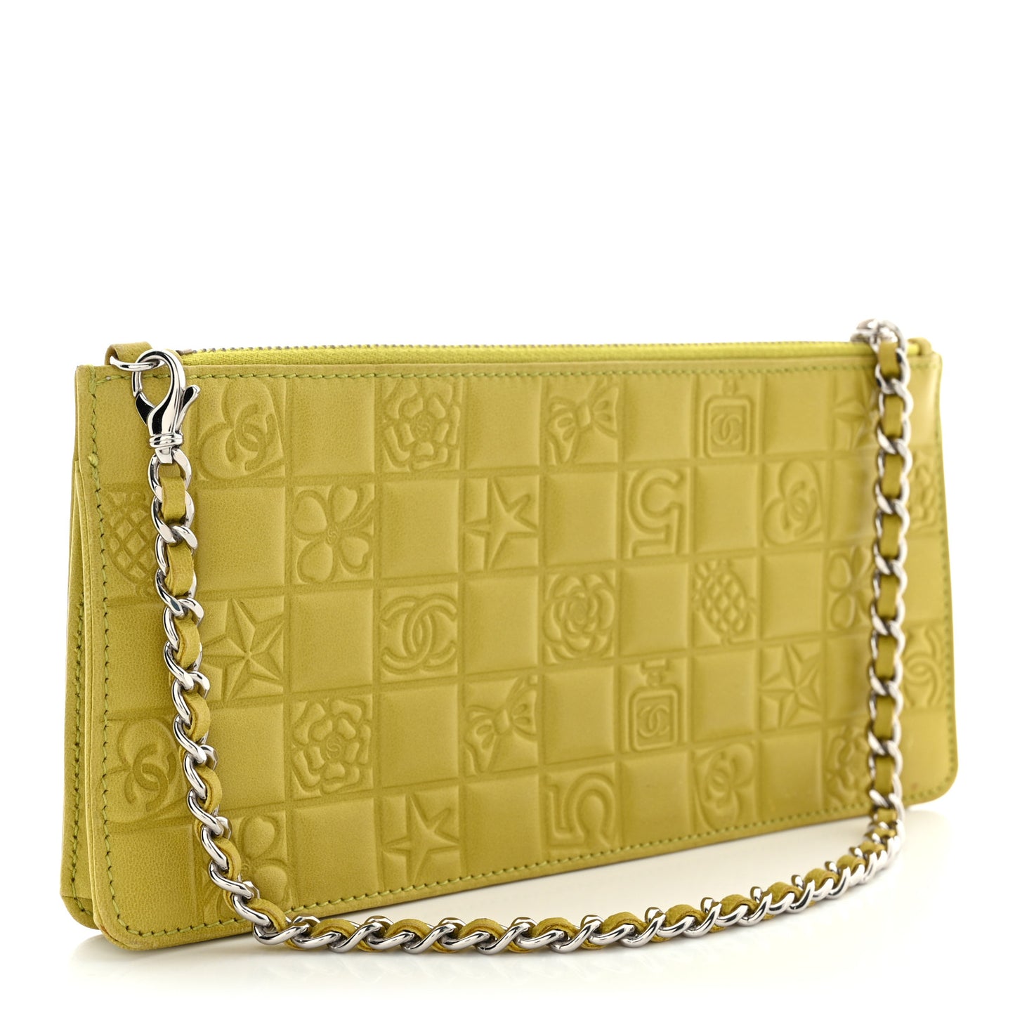 Lambskin Precious Symbols Pochette Chartreuse