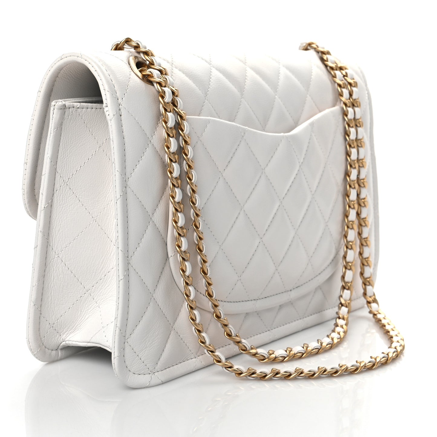 Caviar Quilted Large Sweet Classic Flap White