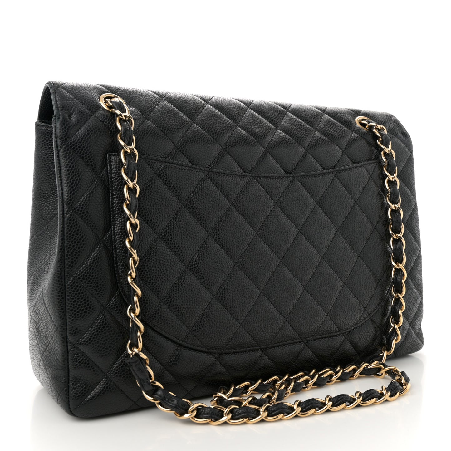 Caviar Quilted Maxi Single Flap Black