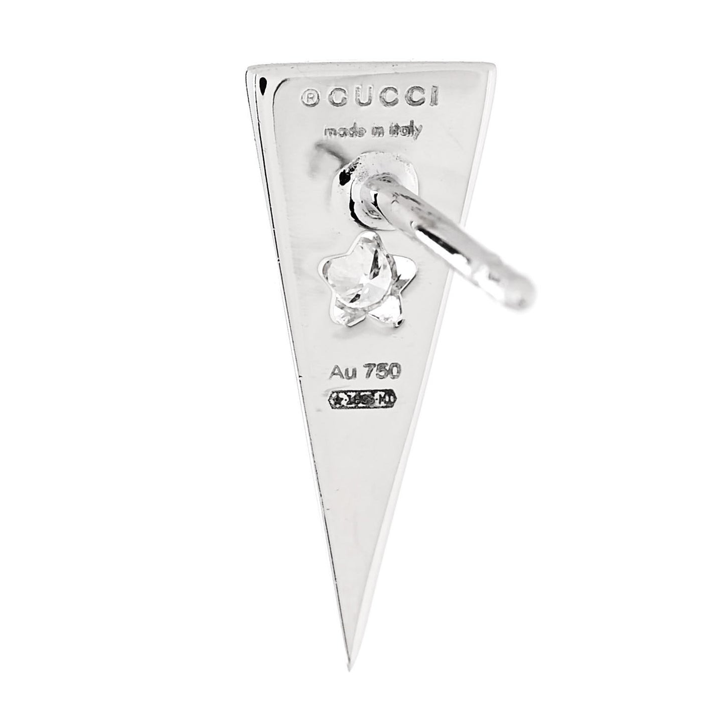 18K White Gold Diamond Icon Asymmetric Stud Earrings