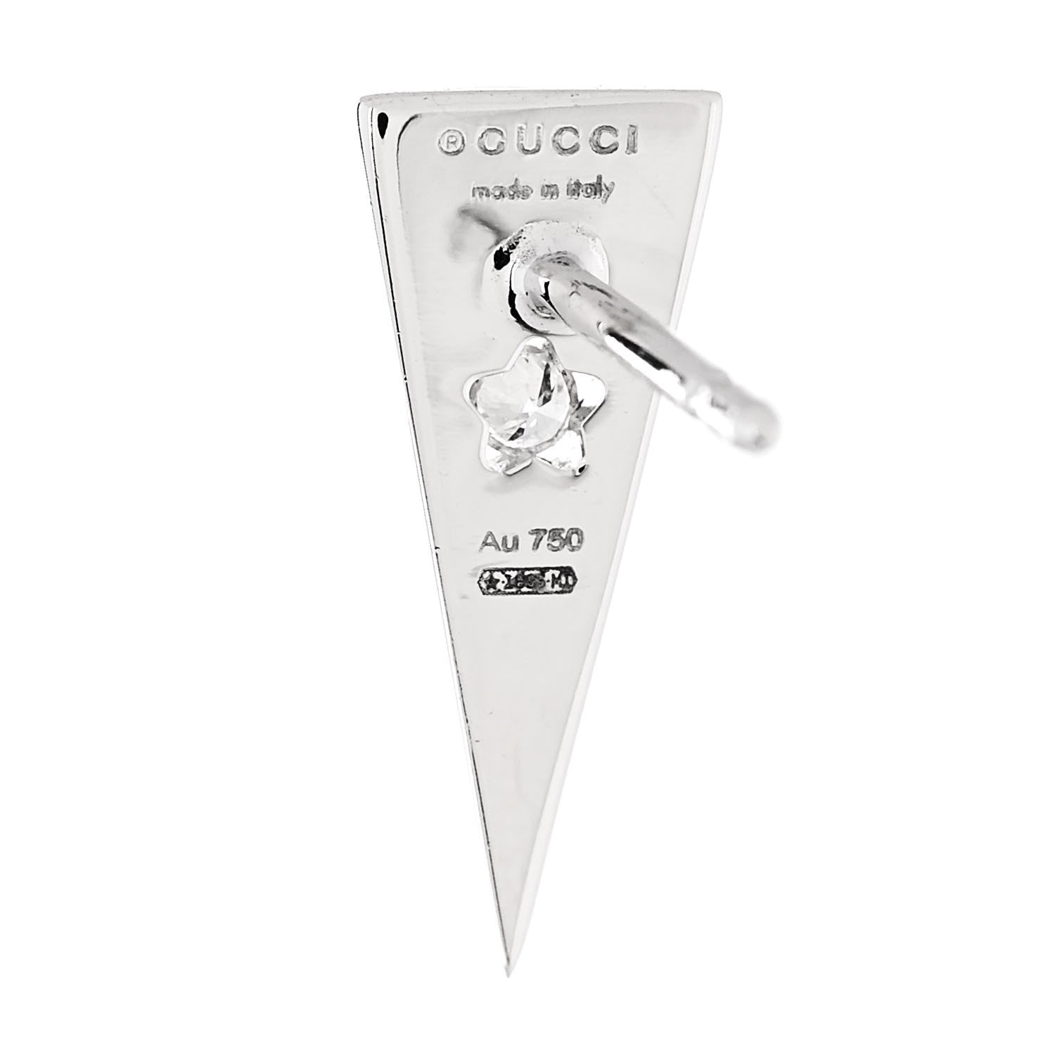 Gucci 18K White Gold Diamond Icon Asymmetric Stud Earrings 4 of 5