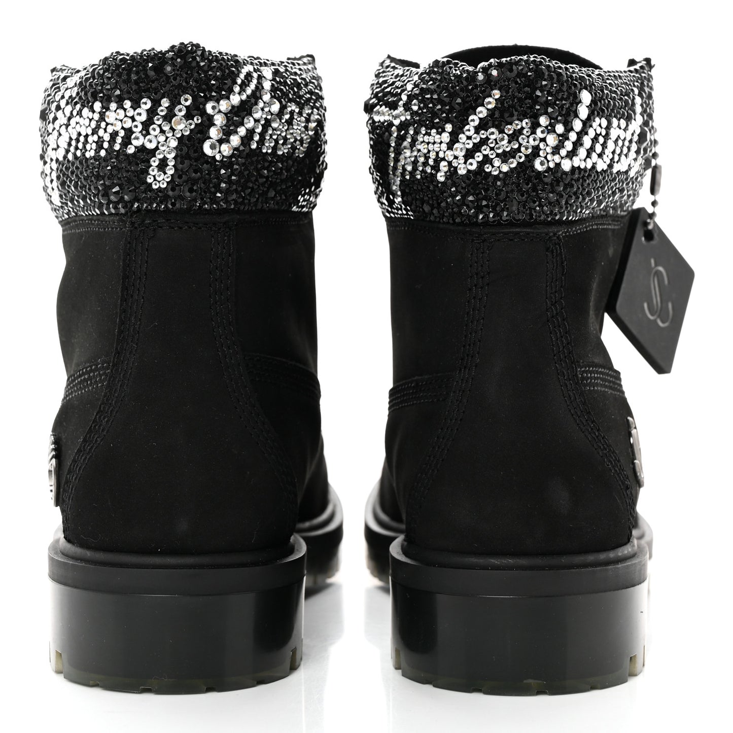 X TIMBERLAND Nubuck Swarovski Crystal Womens Ankle Boots 7 Black