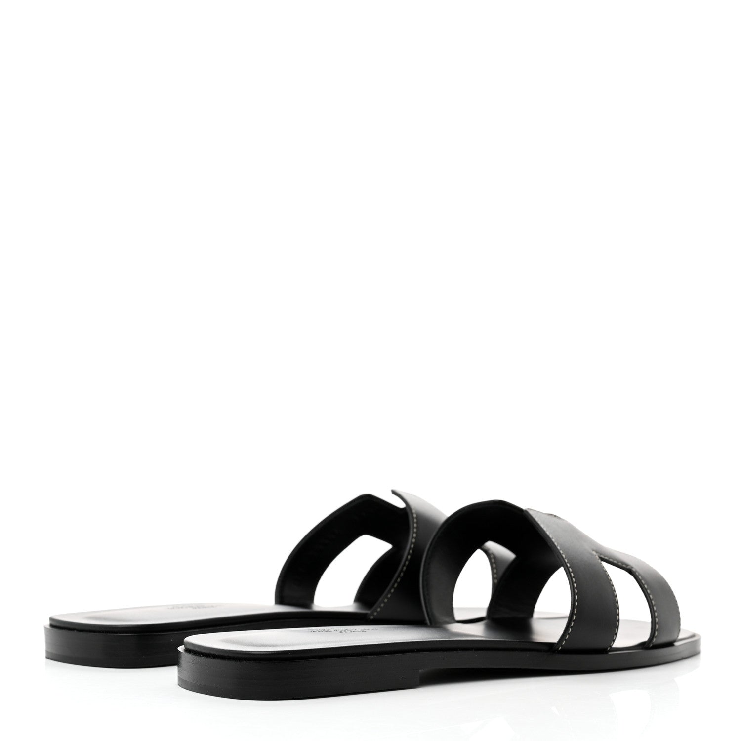 Hermes Box Calfskin Oran Sandals 40 Black 4 of 8
