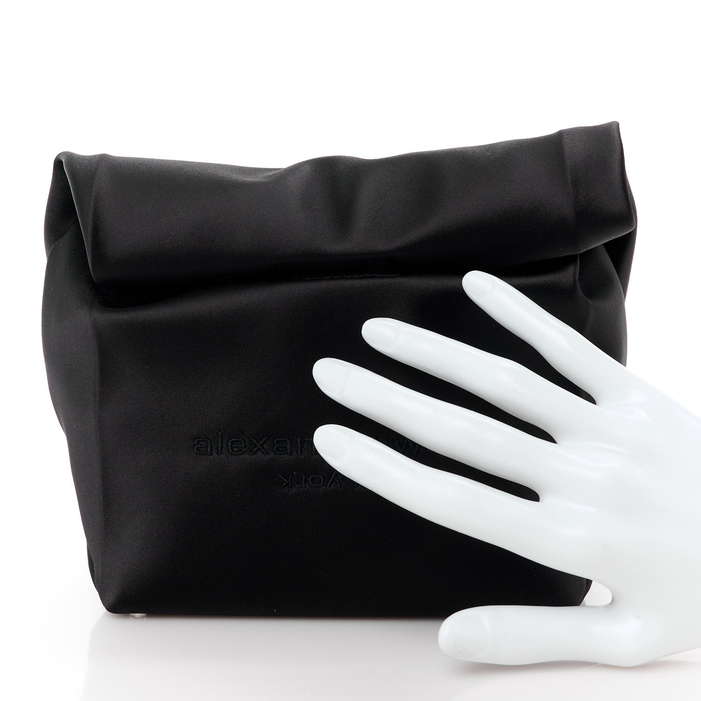 Satin Lunch Bag Clutch Black