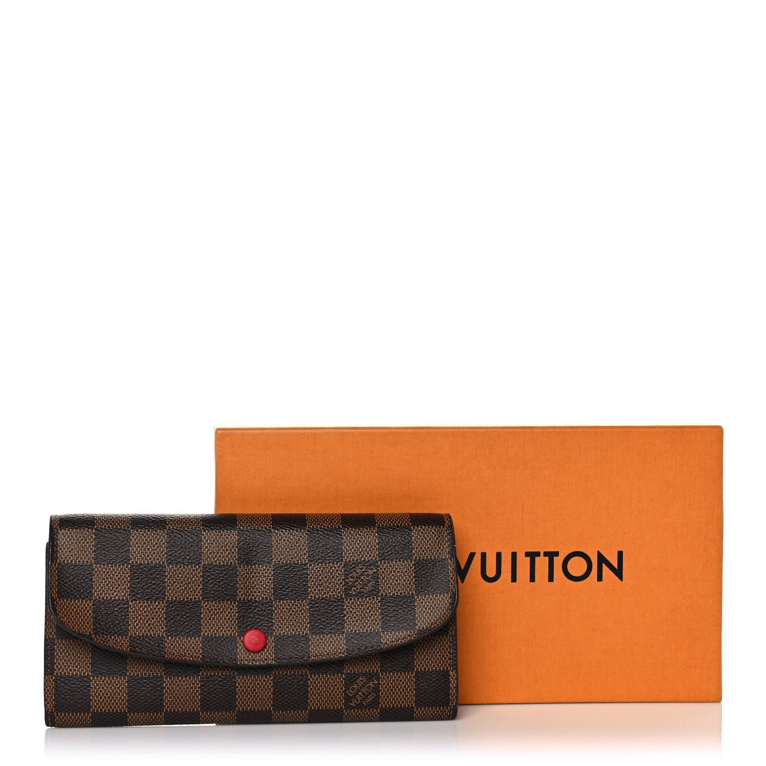 Louis Vuitton Damier Ebene Emilie Wallet Red 10 of 10