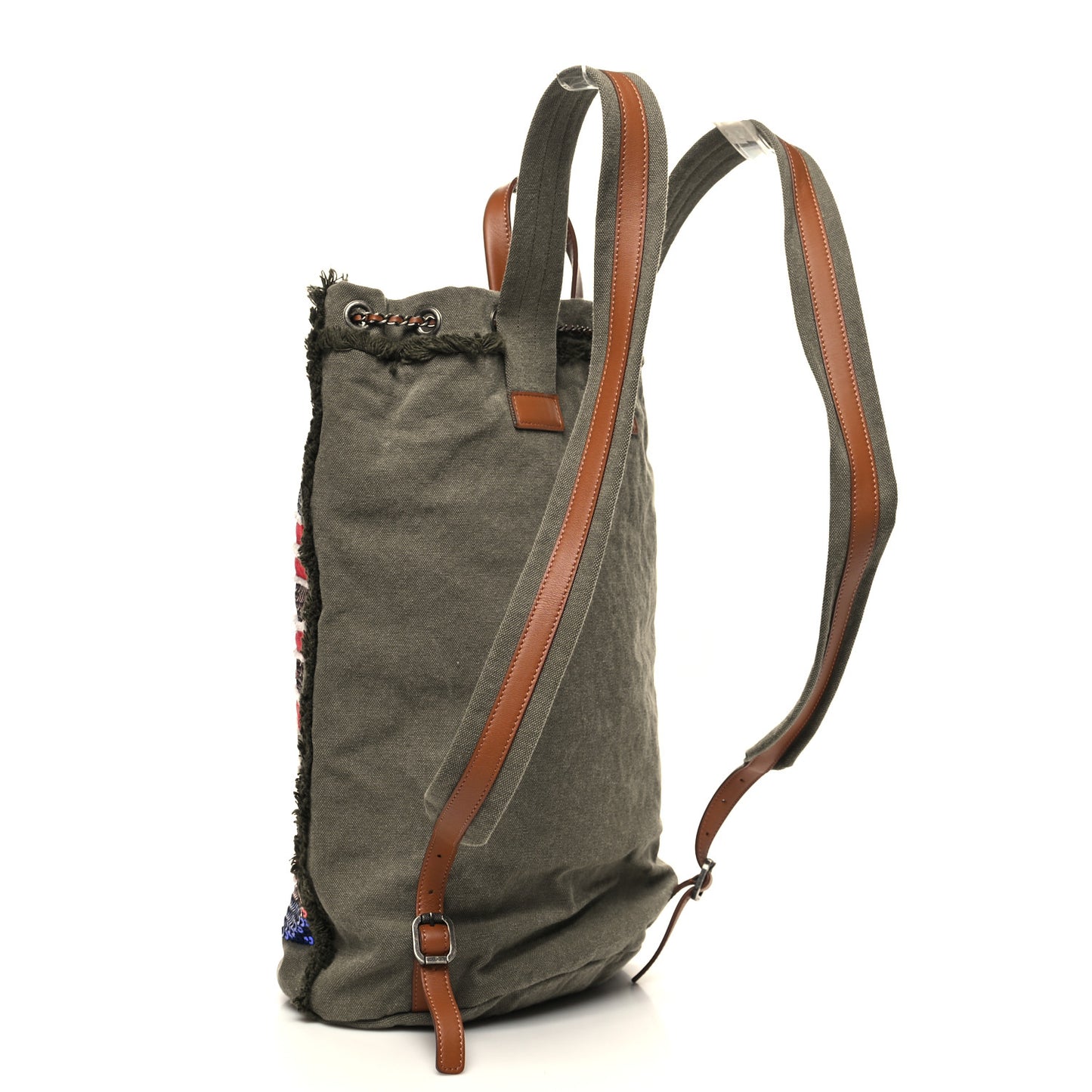 Canvas Sequins Cubano Trip Backpack Khaki