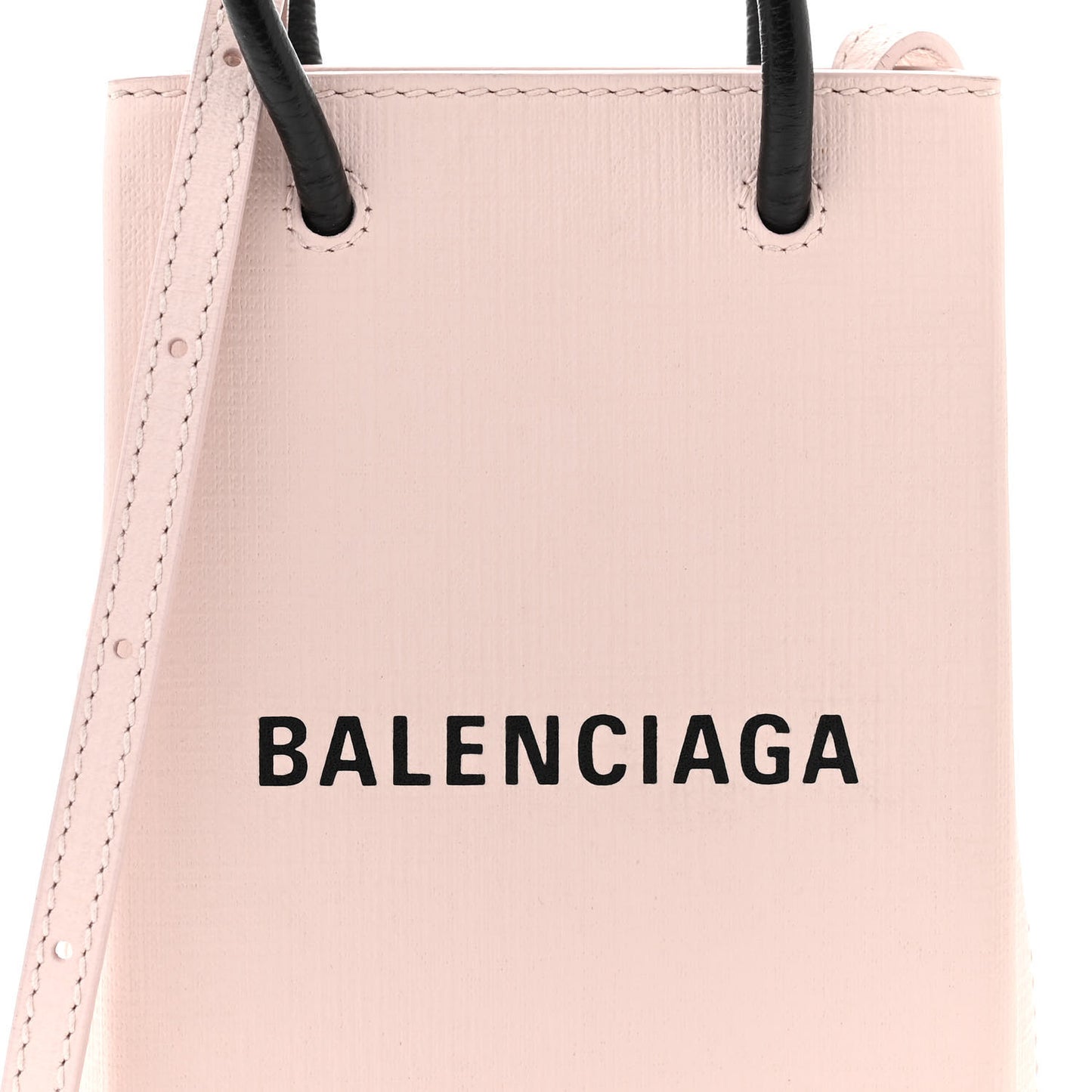 Squared Calfskin Logo Shopping Phone Holder Bag Light Rose