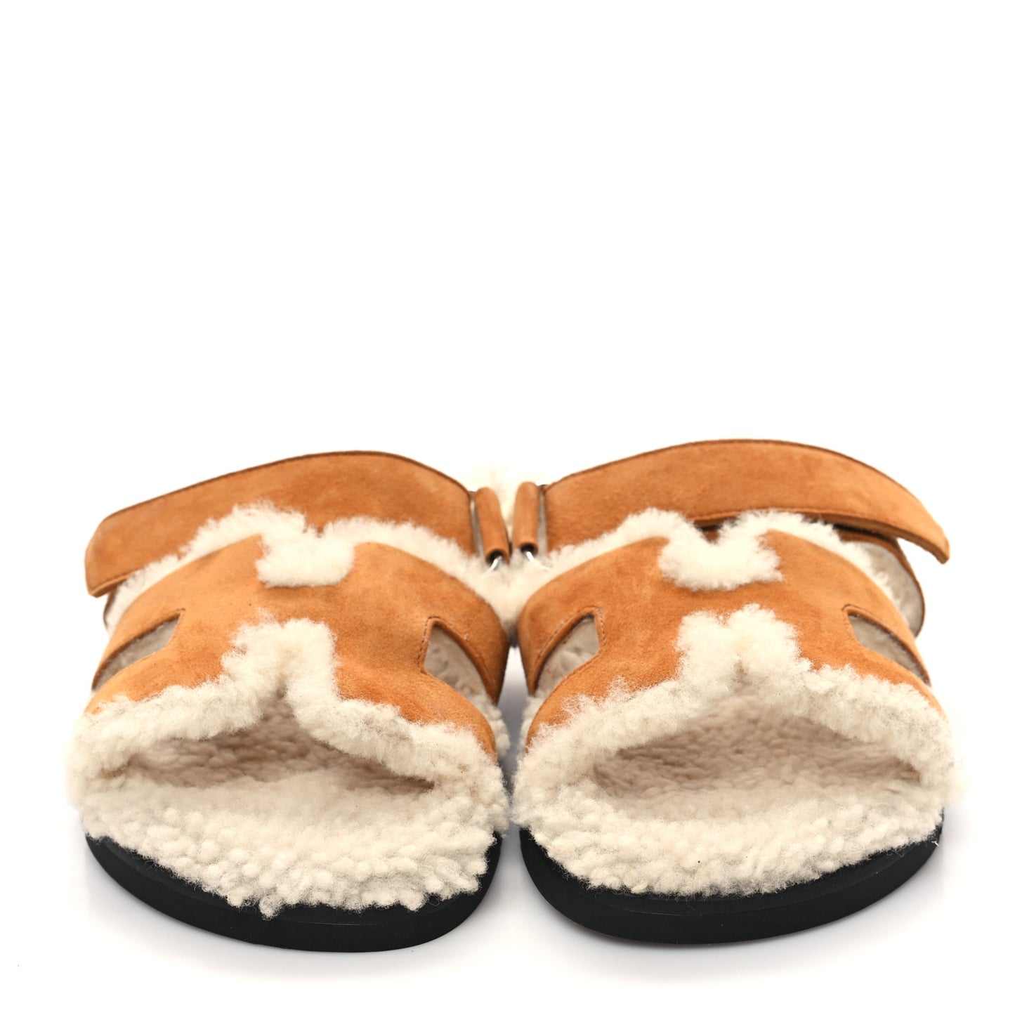 Suede Goatskin Woolskin Womens Chypre Sandals 37 Naturel Ecru