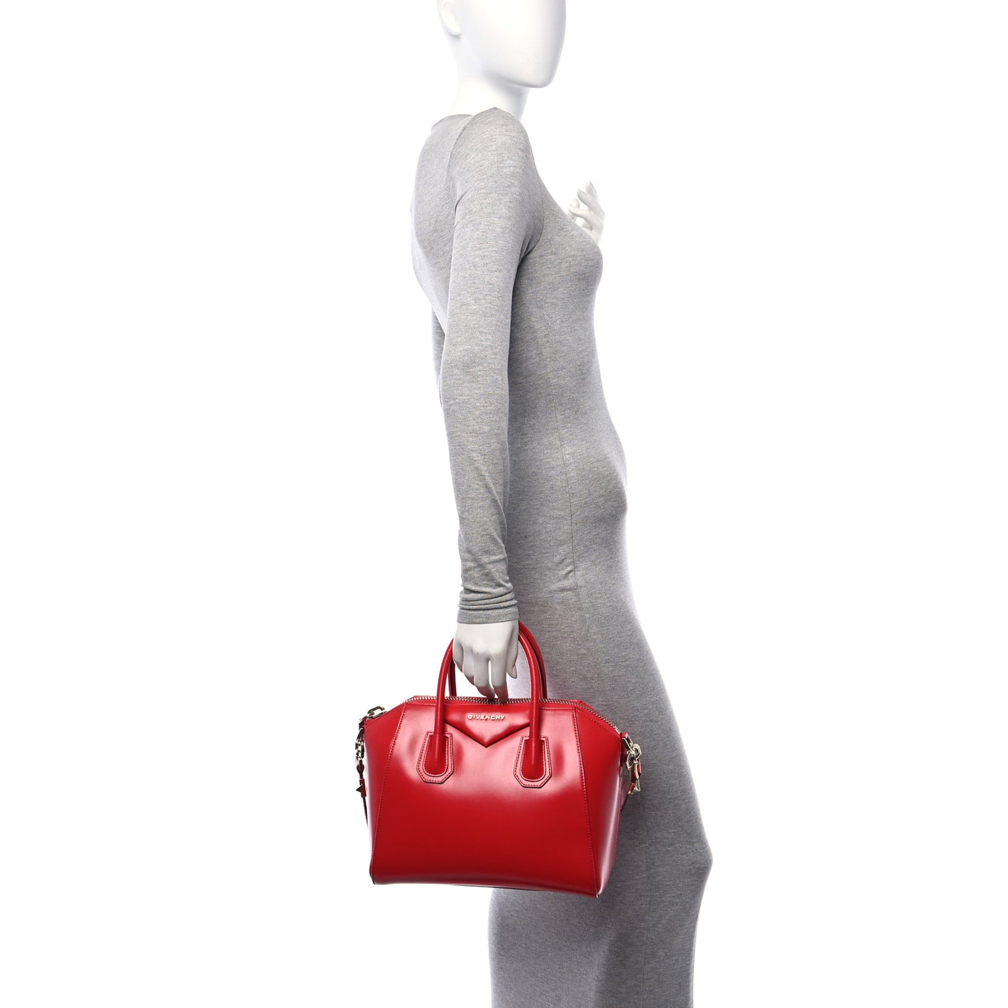 Shiny Lord Calfskin Small Antigona Red