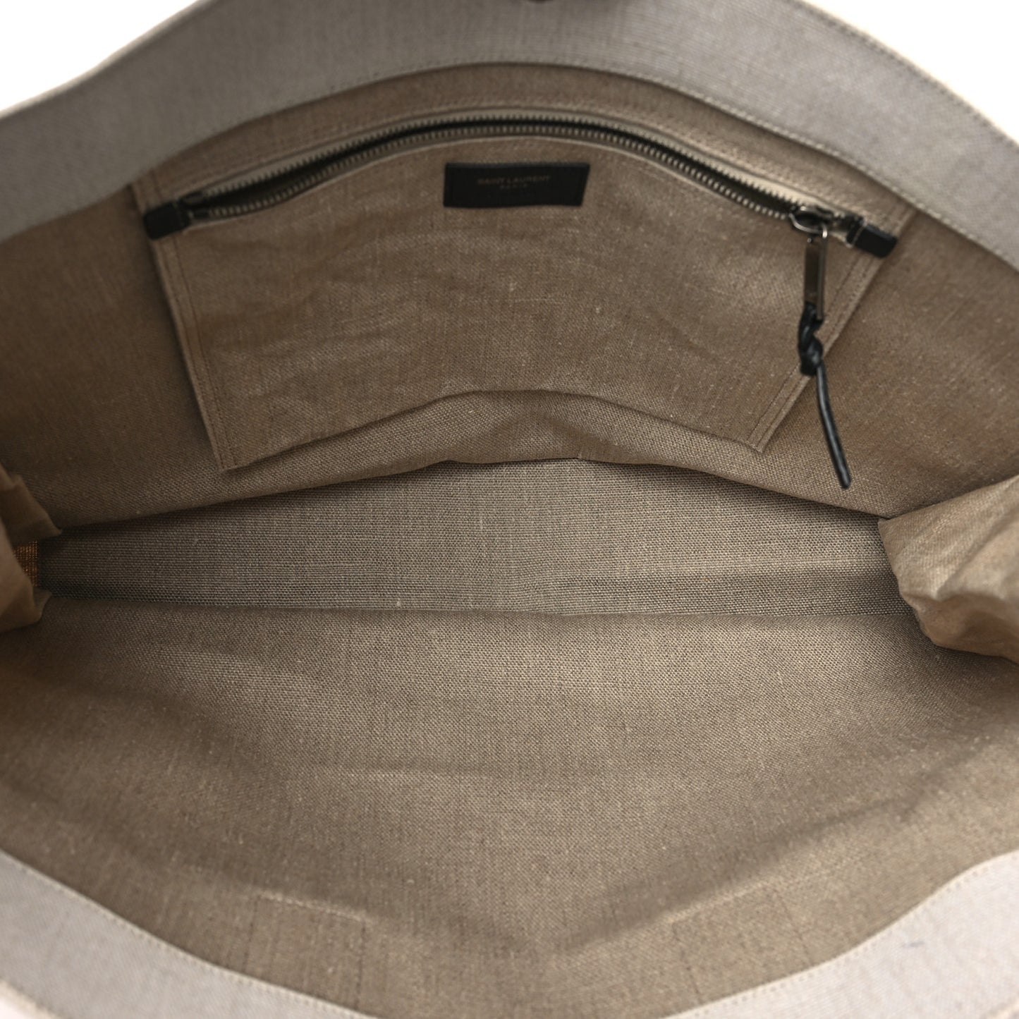 Linen Calfskin Rive Gauche Tote Optic White