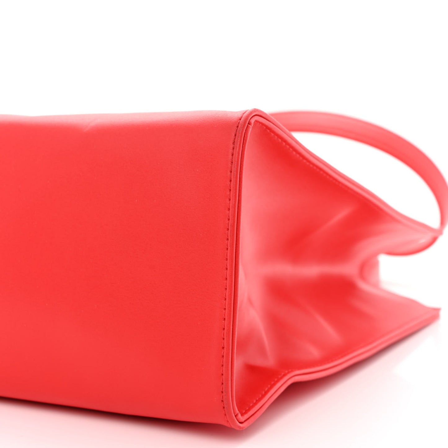 Vegan Leather Medium Shopping Bag Red