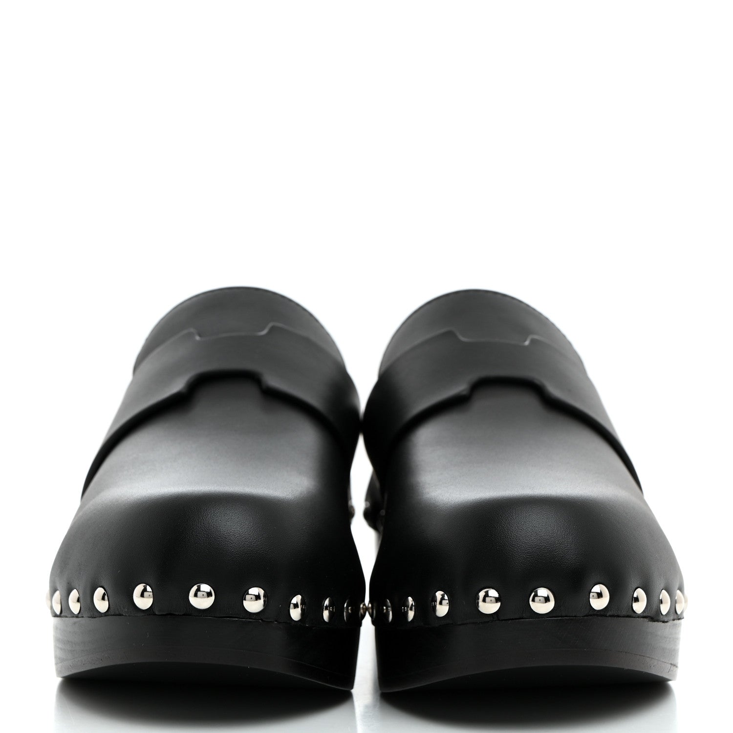 Hermes Calfskin Calya Mules 35 Black 2 of 8