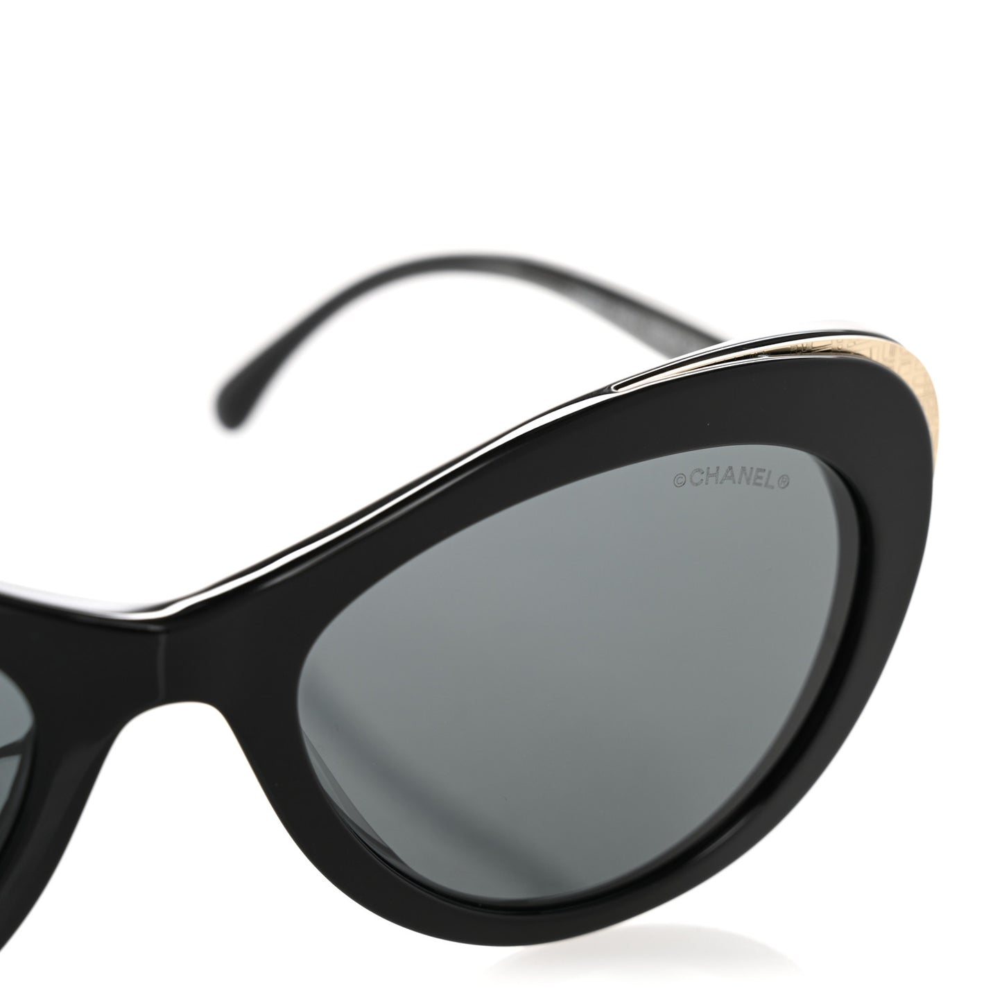 Acetate Cat Eye CC Sunglasses 5432-A Black