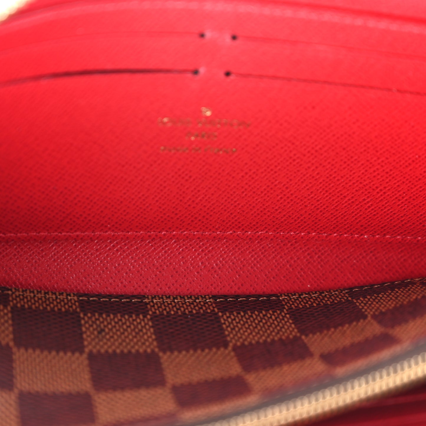 Damier Ebene Clemence Wallet Cherry
