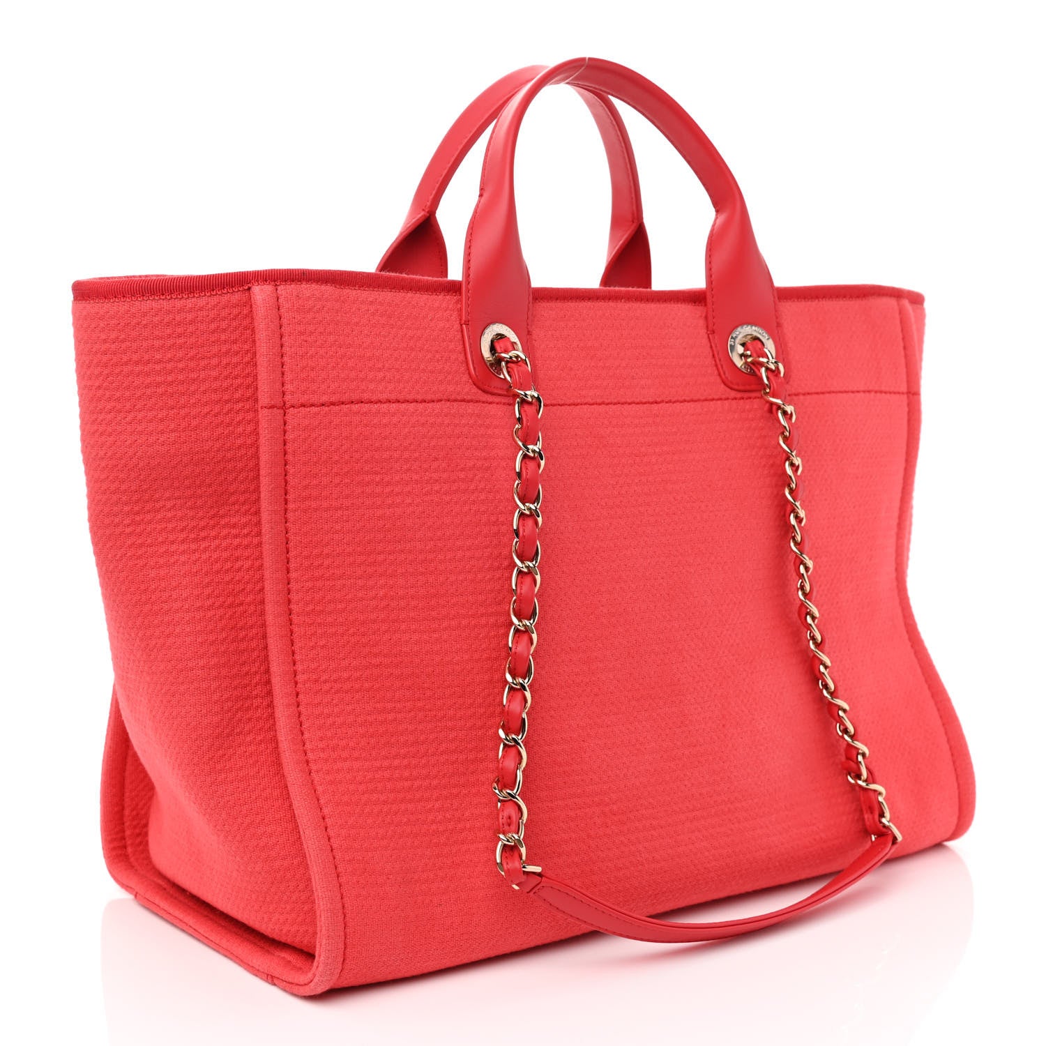 Chanel Canvas Large Deauville Tote Red 4 of 14