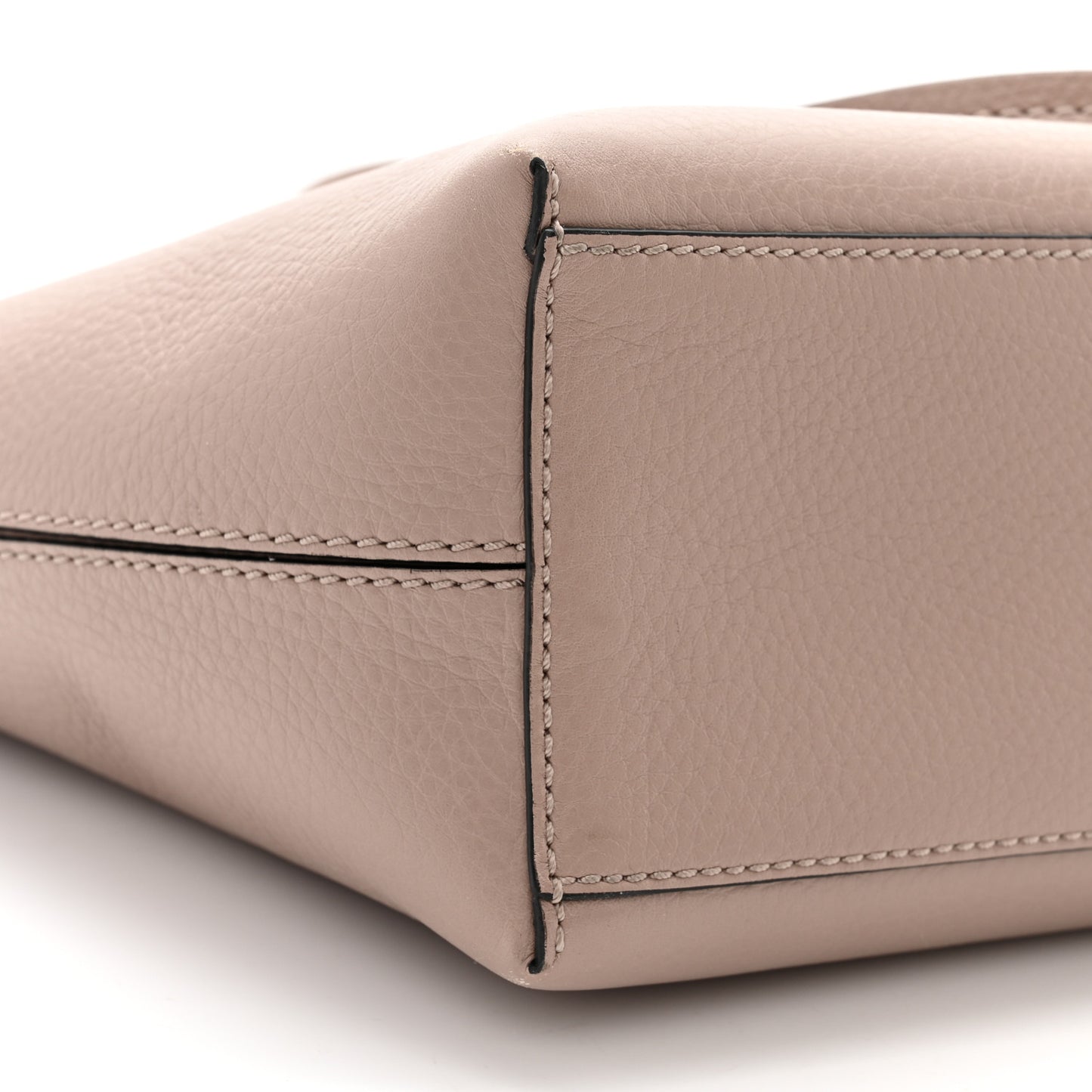 Grained Calfskin Small Rockstud Shoulder Tote Poudre