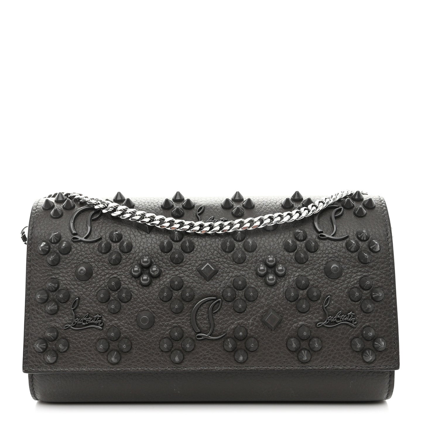 Calfskin Spikes Loubinthesky Paloma Clutch Rocket