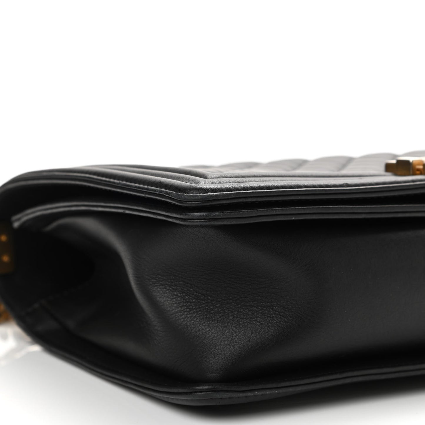 Calfskin Quilted New Medium Boy Flap Black