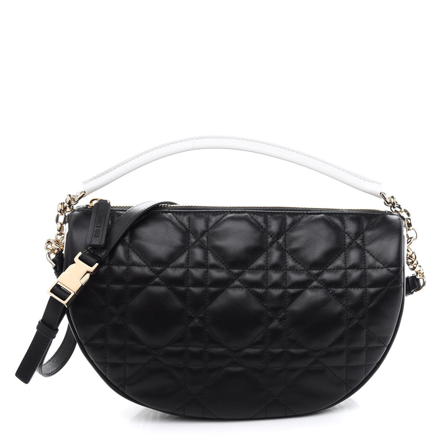 Lambskin Cannage Medium Dior Vibe Hobo Bag Black