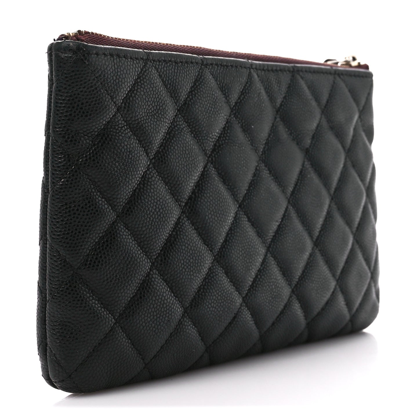 Caviar Quilted Cosmetic Case Black