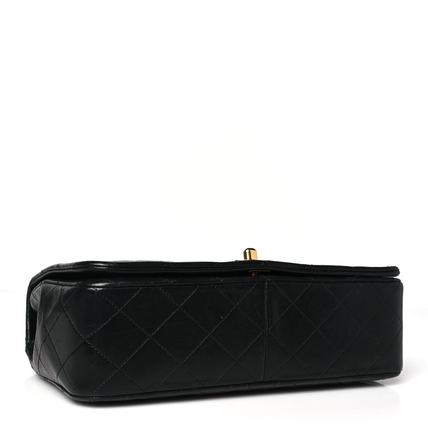 Lambskin Quilted Small Single Flap Black