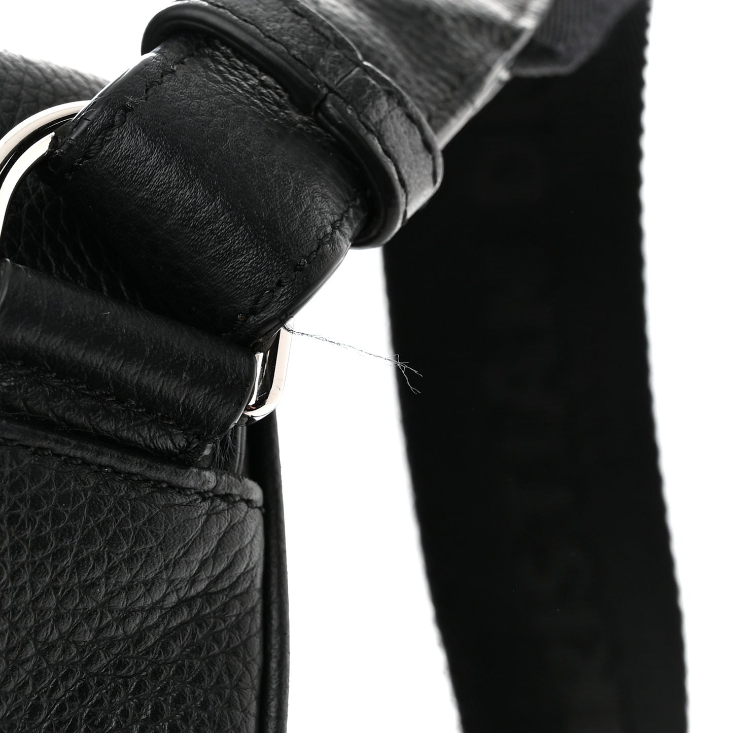 Grained Calfskin Mens Mini Saddle Bag Black