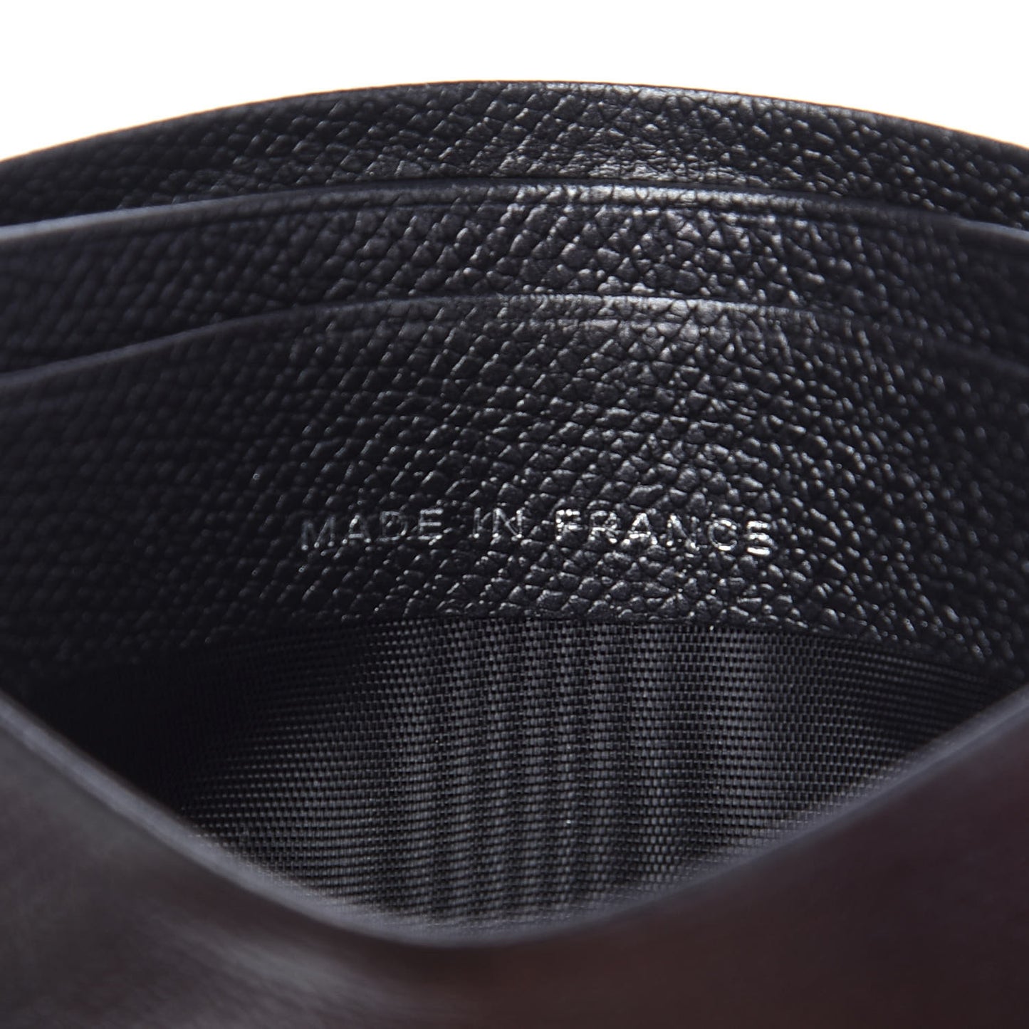 Grained Calfskin CC Button Card Holder Black