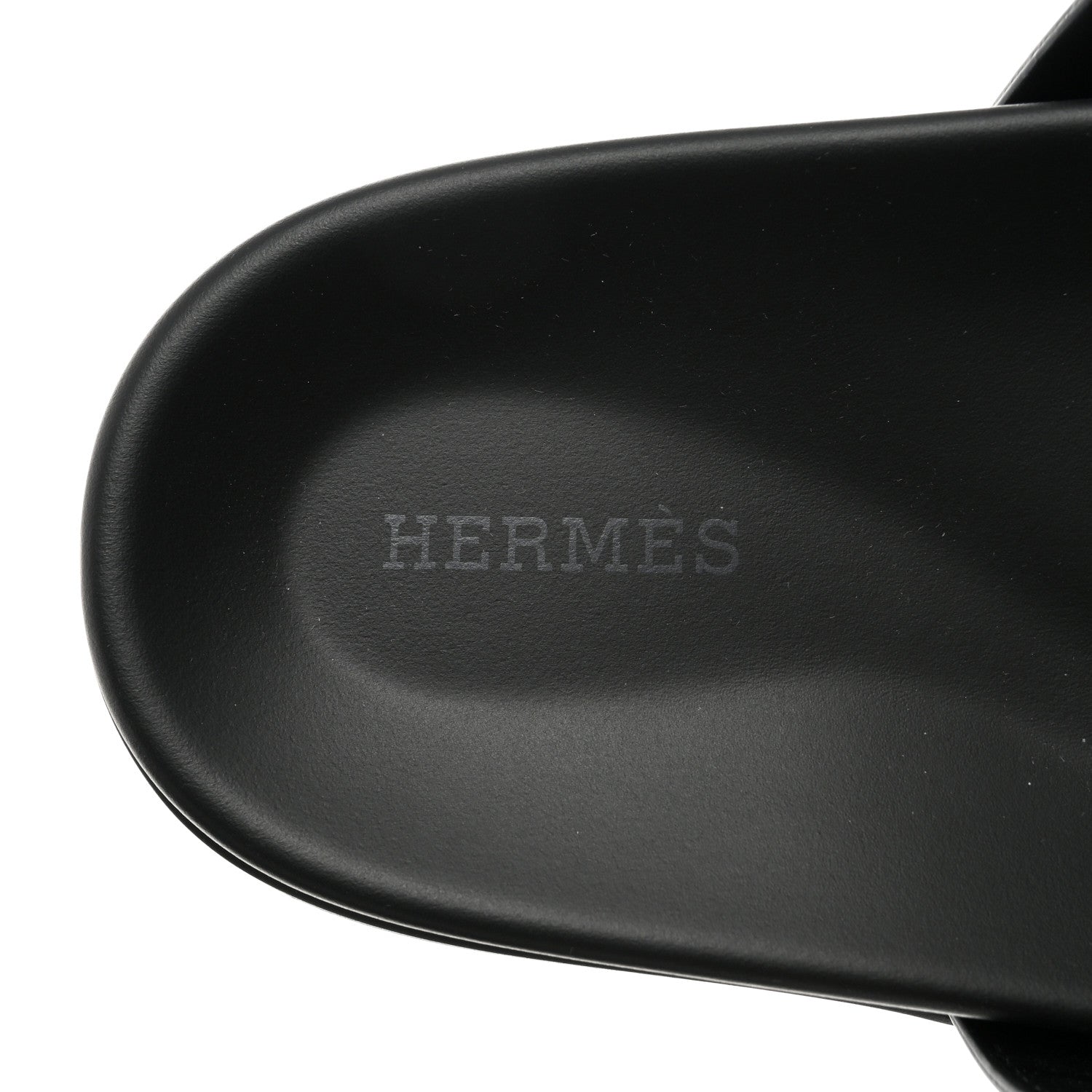 Hermes Calfskin Mens Chypre Sandals 42 Black 7 of 10