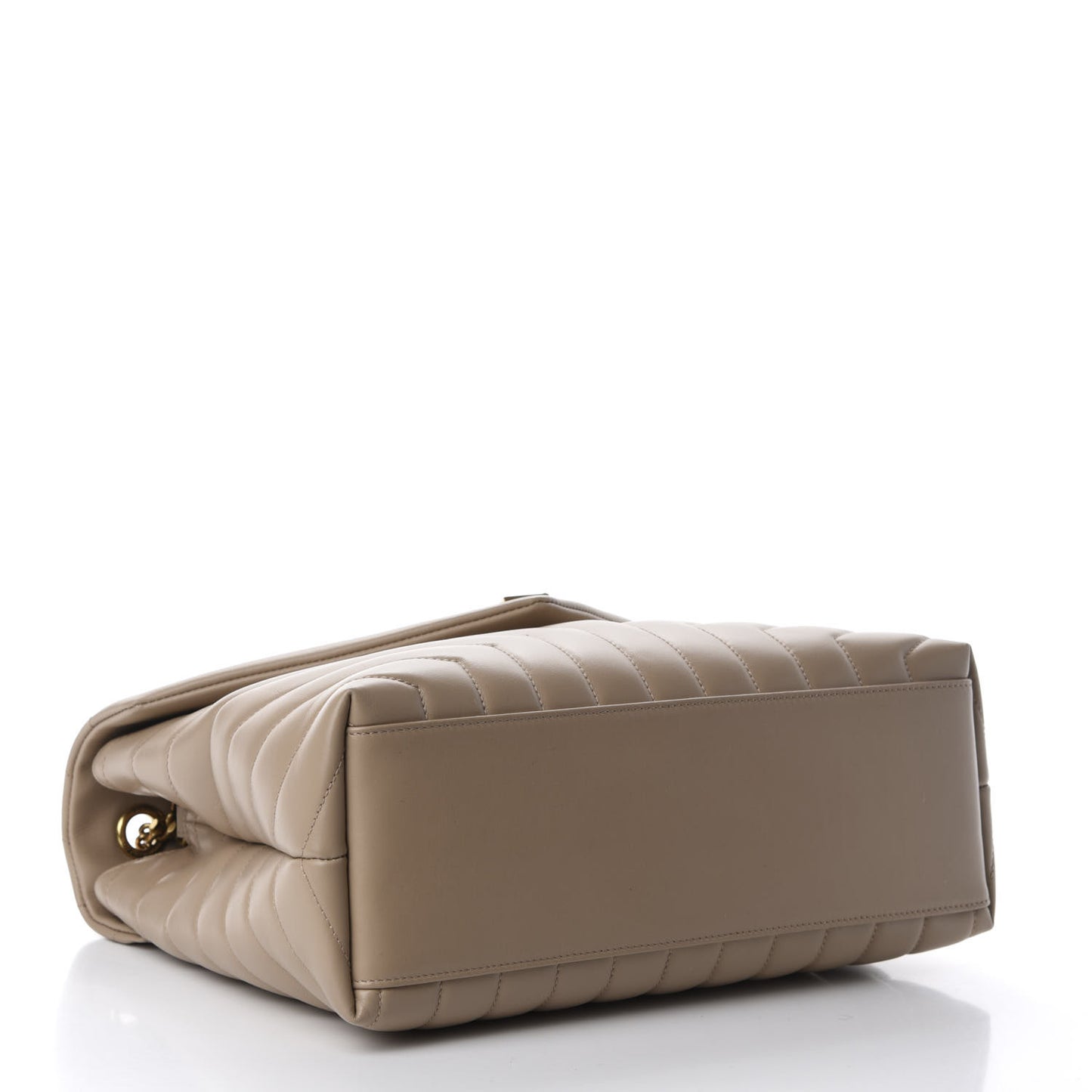 Calfskin Y Quilted Monogram Medium Loulou Chain Satchel Dark Beige