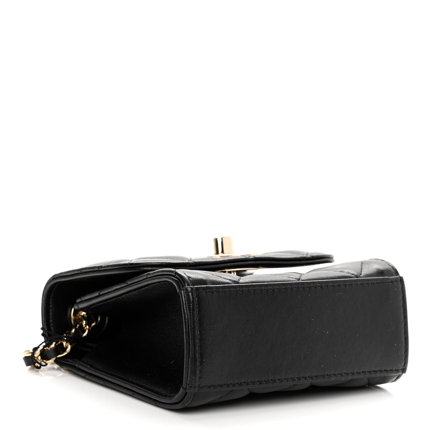 Lambskin Quilted Mini Trendy CC Clutch With Chain Black