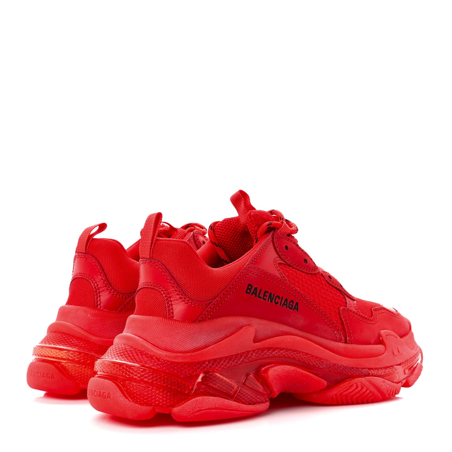 Fabric Mesh Clear Sole Mens Triple S Sneakers 40 Rouge Vif