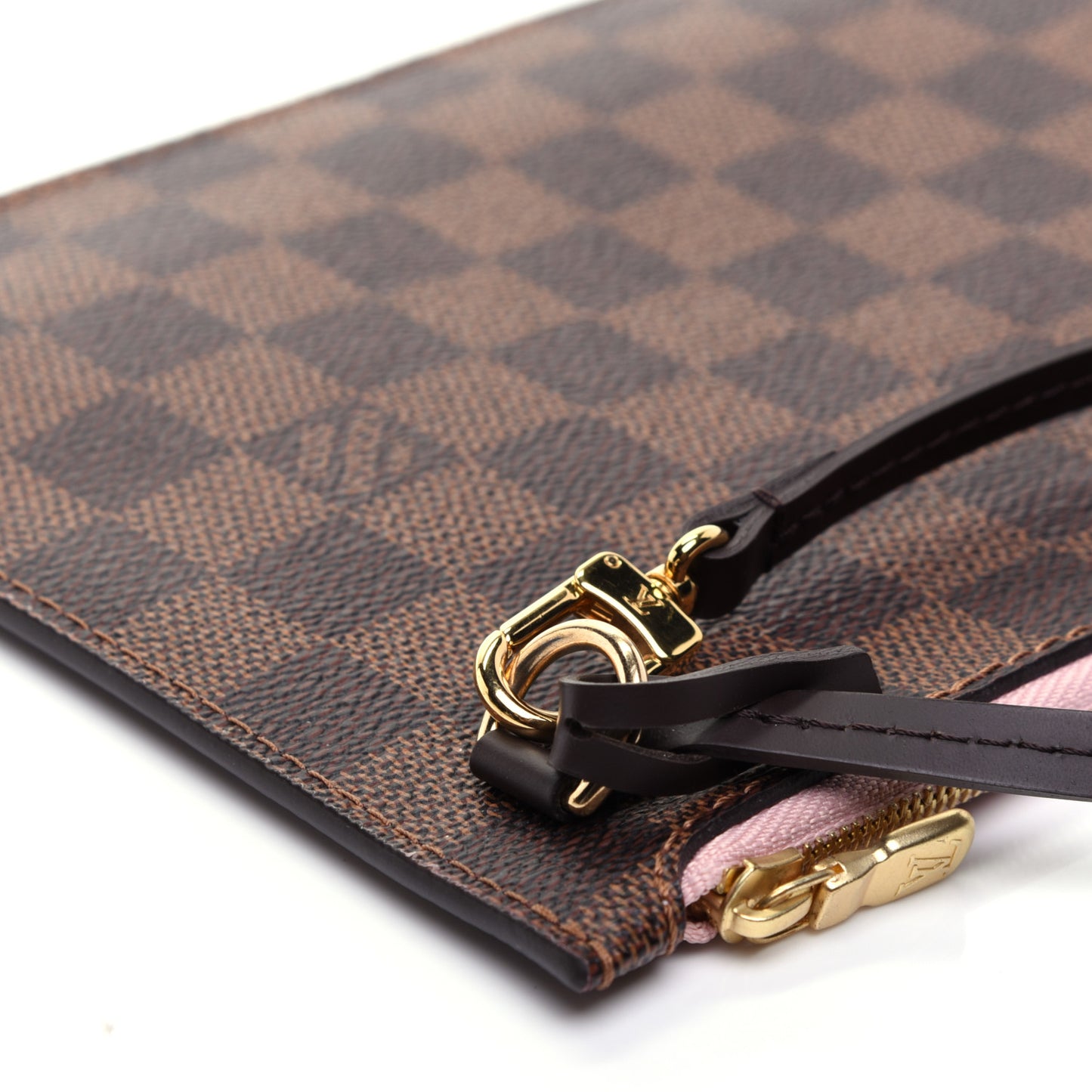 Damier Ebene Neverfull MM GM Pochette Rose Ballerine