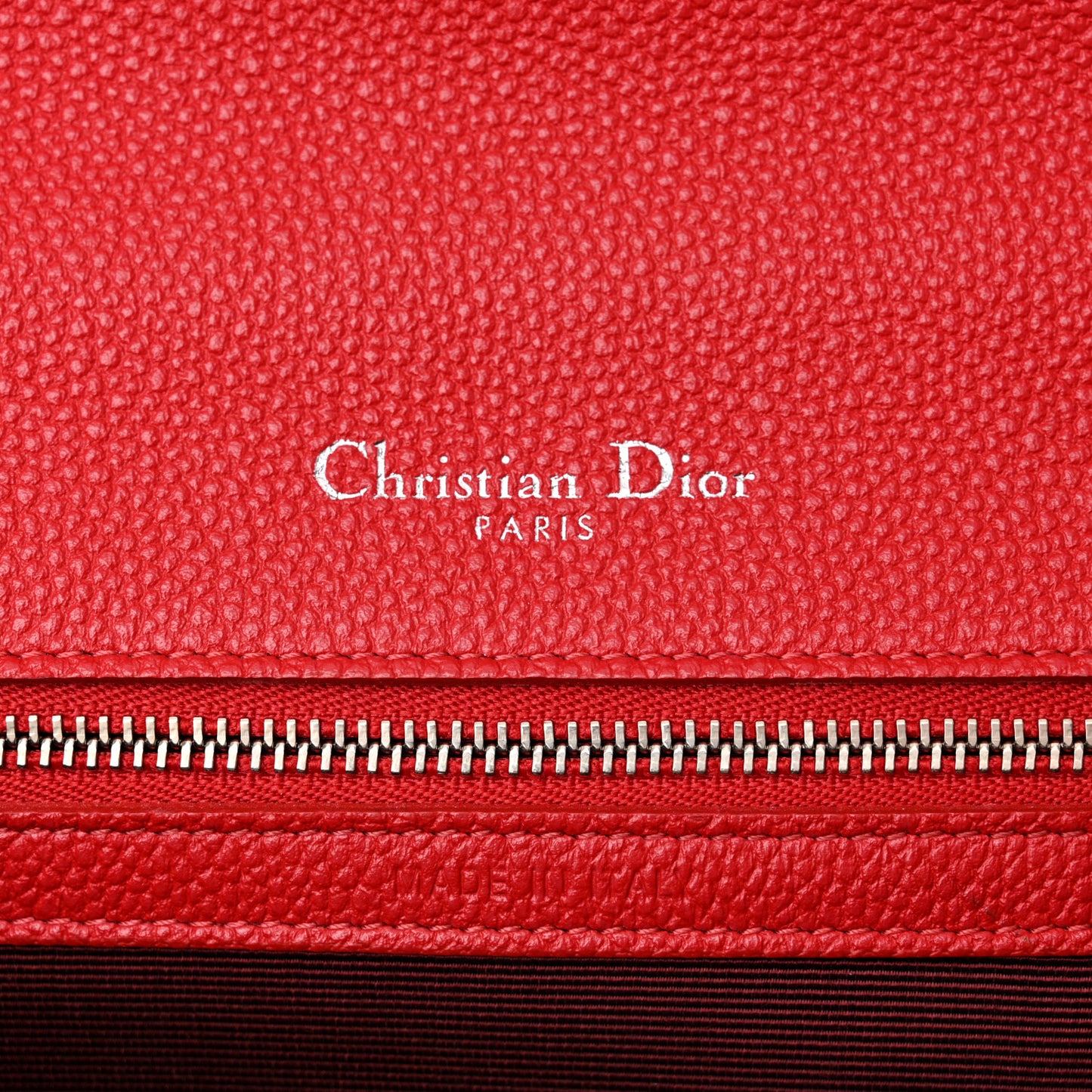 Grained Calfskin Small Diorama Flap Bag Red
