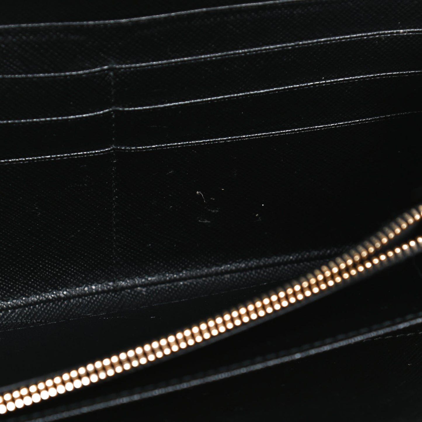 Saffiano Metal Large Zip Around Travel Wallet Black