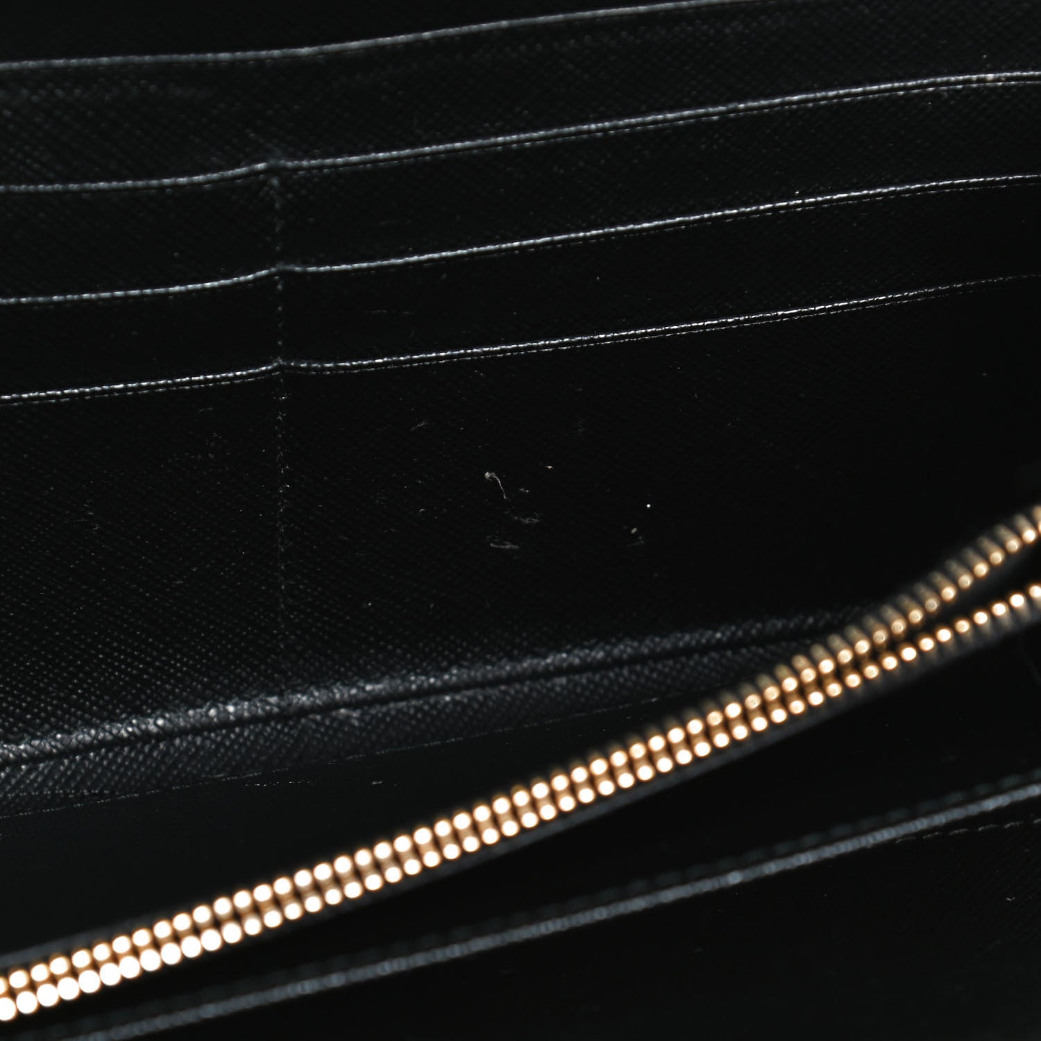 Prada Saffiano Metal Large Zip Around Travel Wallet Black 11 of 12