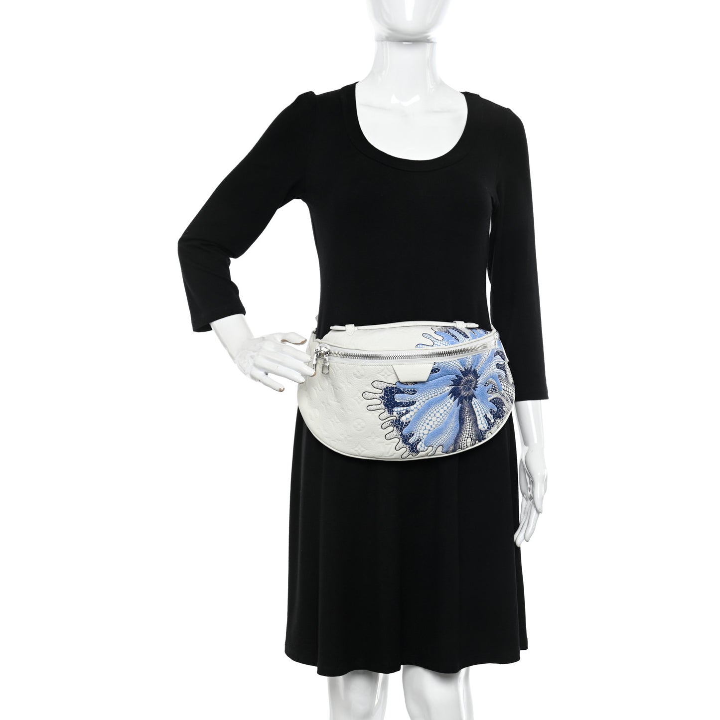 LV X YK Taurillon Monogram Psychedelic Flower BumBag White Multicolor