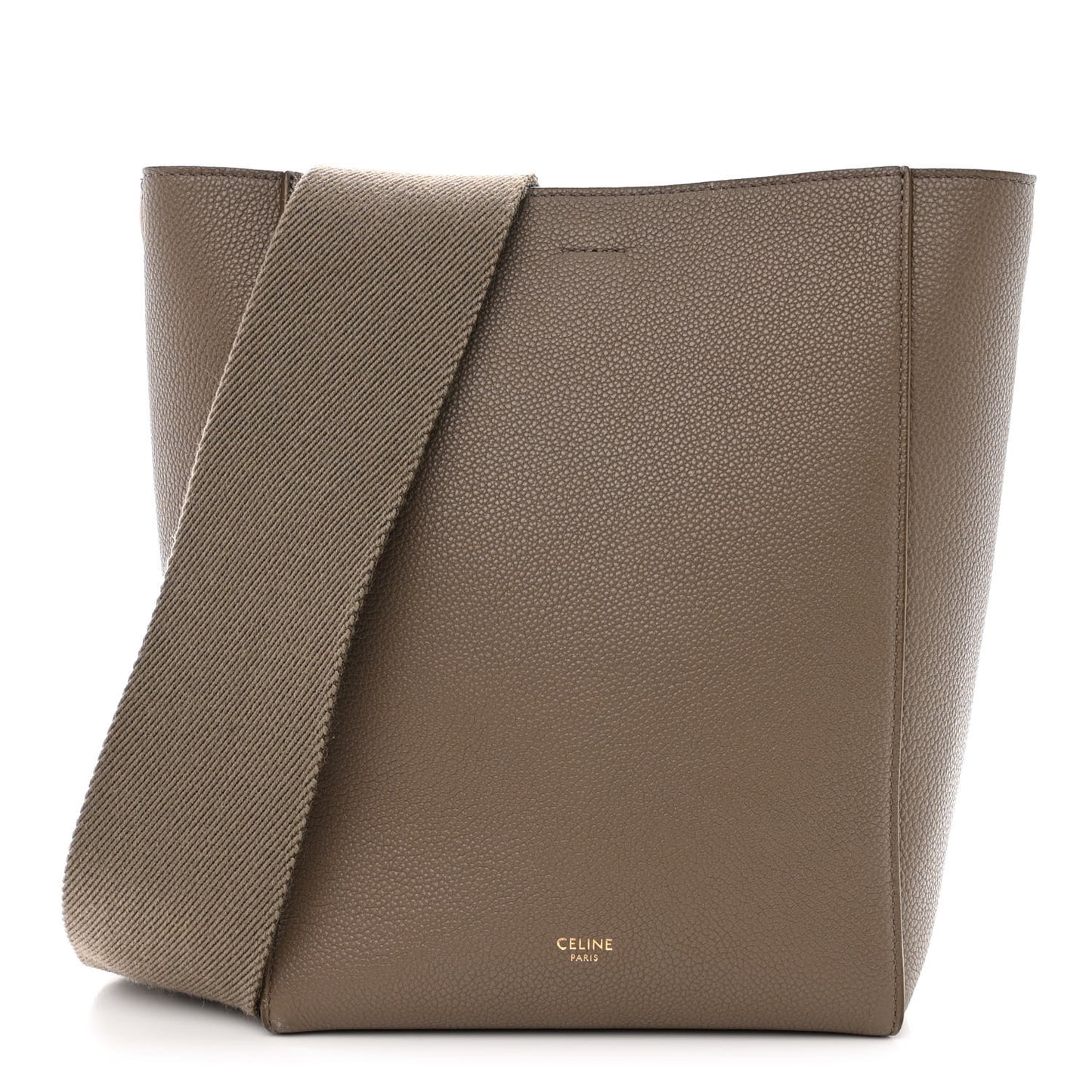 Soft Grained Calfskin Small Sangle Bucket Bag Taupe
