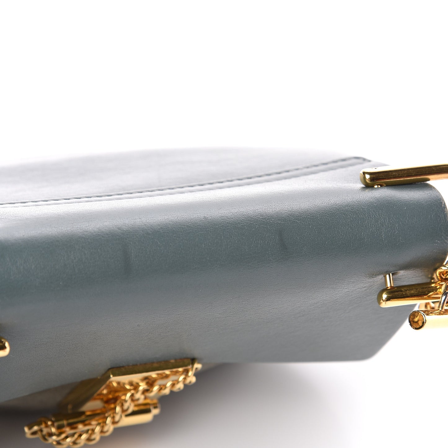 Suede Smooth Calfskin Mini Drew Shoulder Bag Cloudy Blue