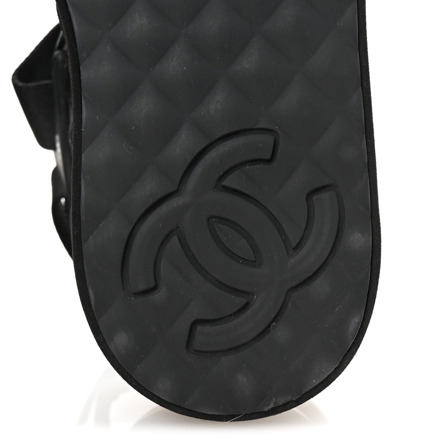 Nylon Lambskin Calfskin Velcro Dad Sandals 36 Black White