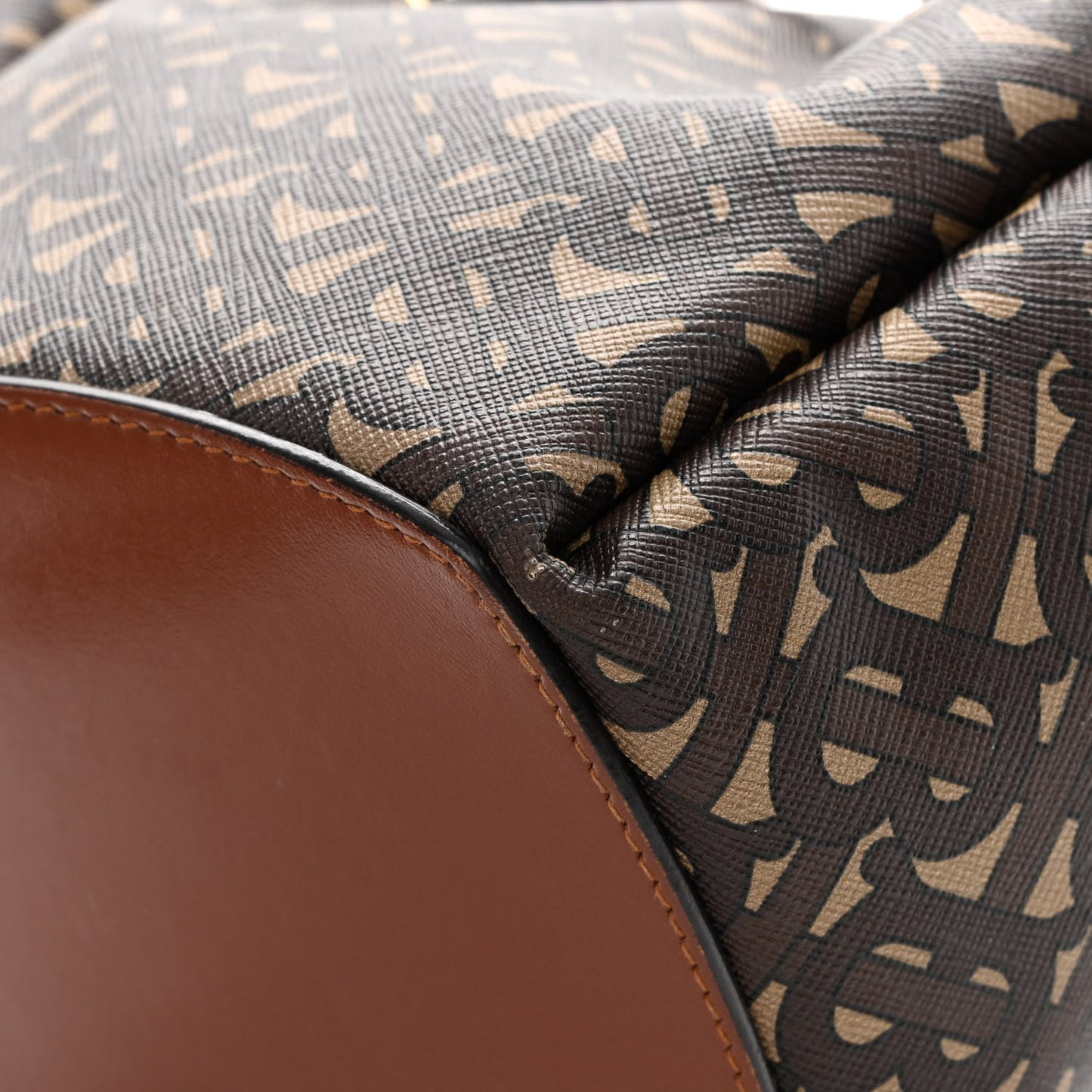 E-canvas Monogram TB Bucket Bag Bridle Brown